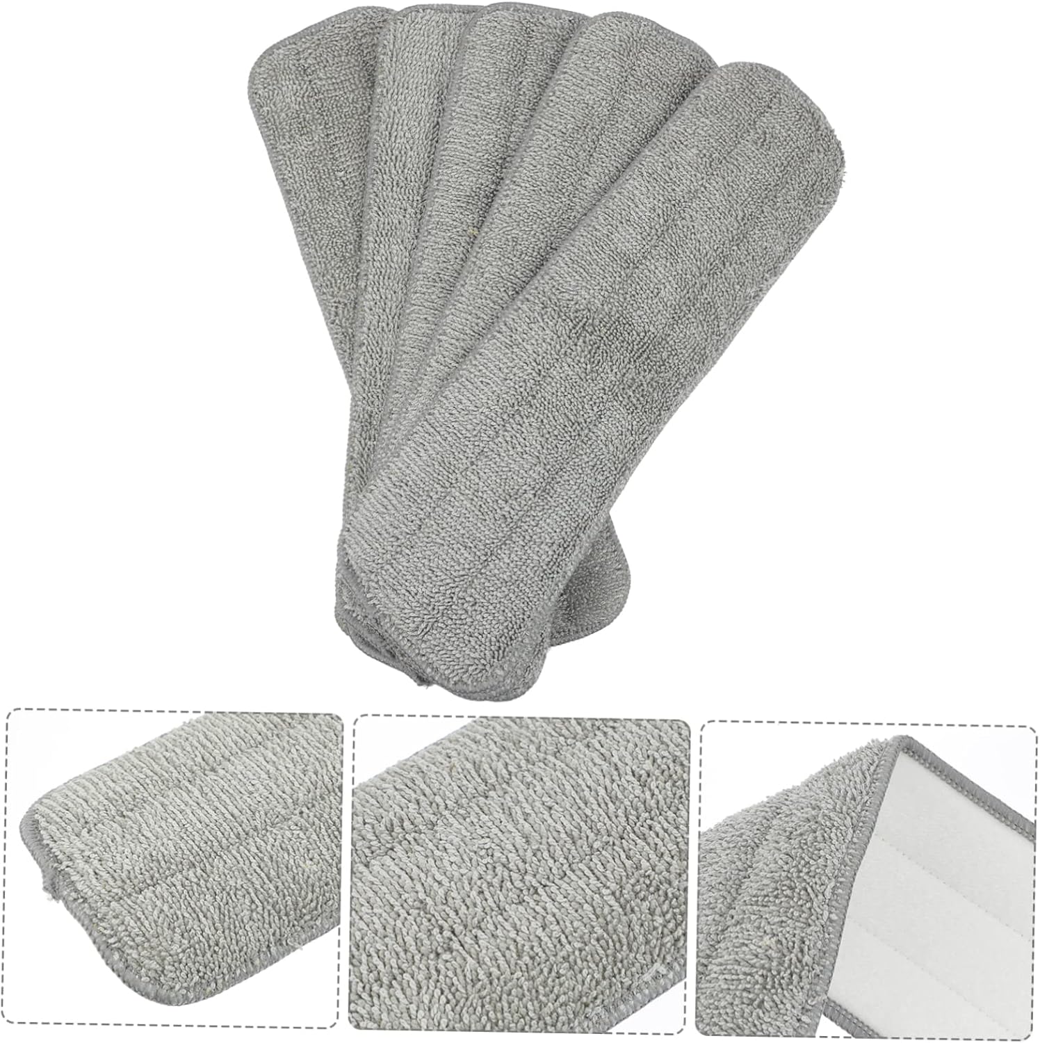 Ipetboom 5PCS Microfiber Mop Pads for Reusable Floor Cleaning