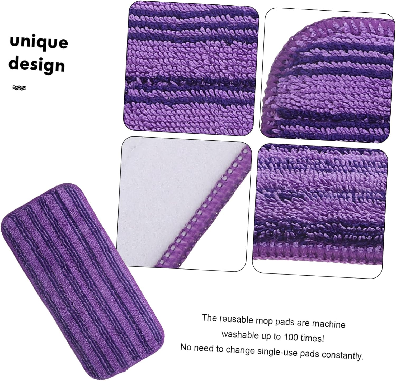 2pc Microfiber Mop Pads for Reusable Cleaning Cloth on Hard Floors