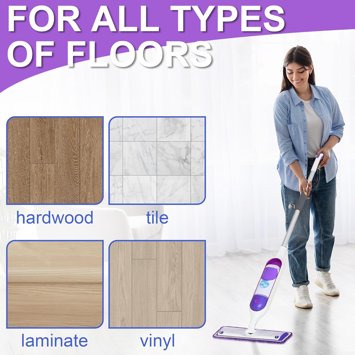 Aifacay Reusable Mop Pads for Swiffer Power Mop