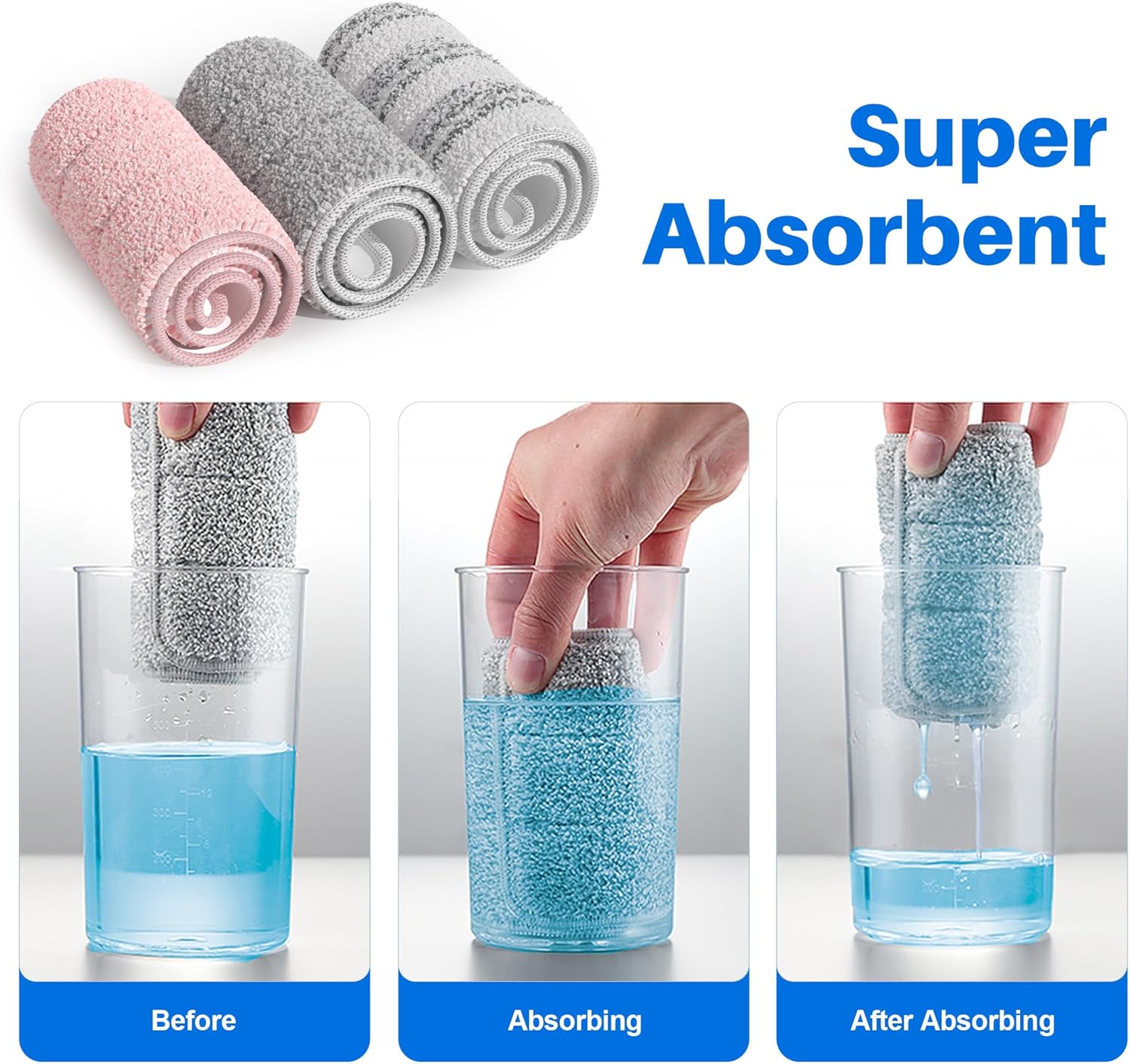 JOYMOOP Microfiber Mop Pads Replacement Pack of 6