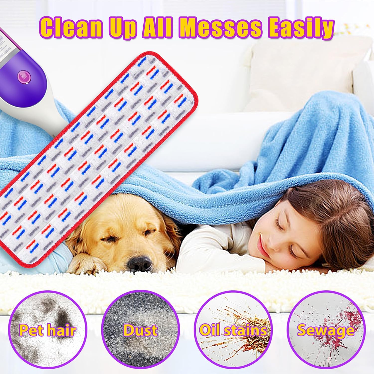 FORSPEEDER 8 Pack Reusable Mop Pads for Swiffer PowerMop 15 Mop Refills
