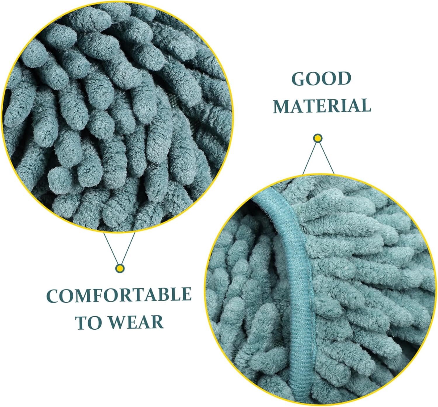 1 Pair Fluffy Mop Slippers for Women Reusable Skid-Resistant Cleaning Shoes