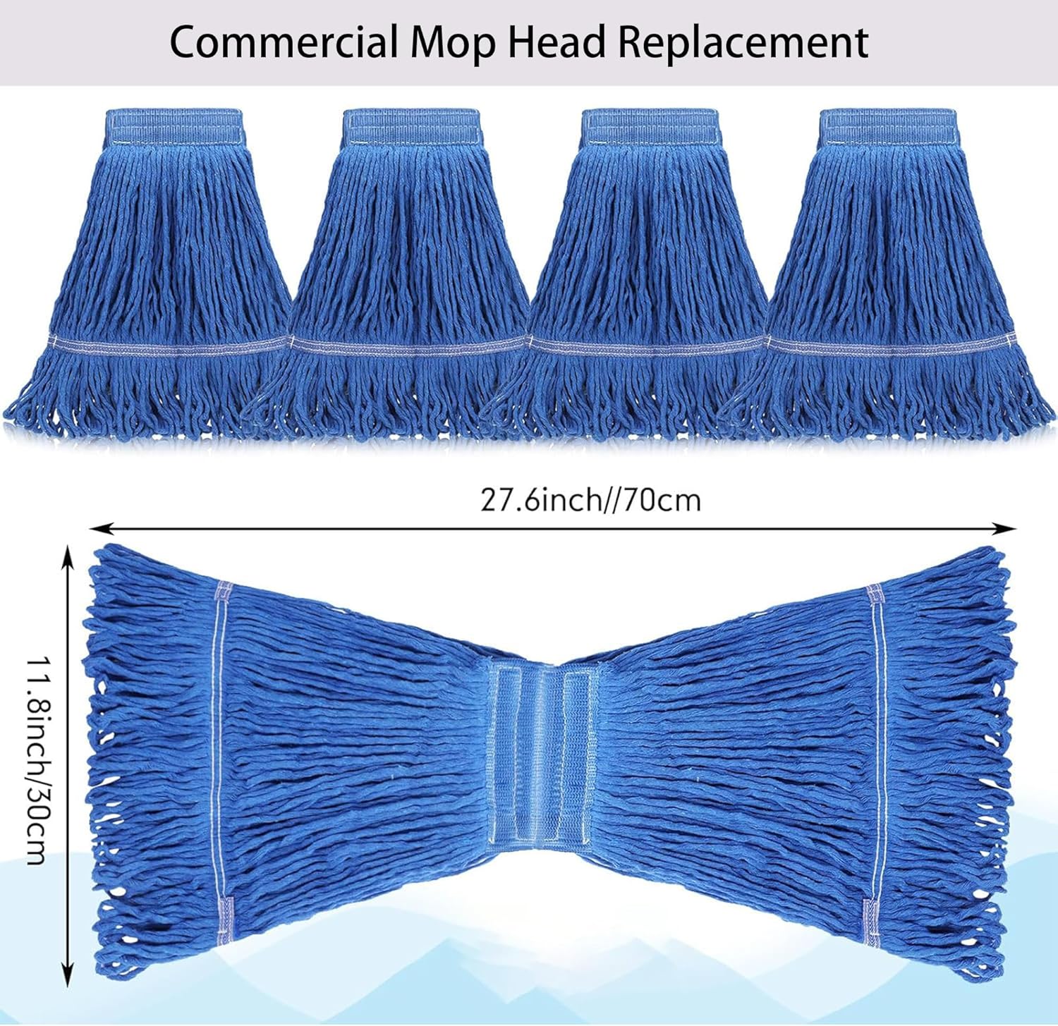 10 PCS Heavy Duty Blue Mop Head Refills
