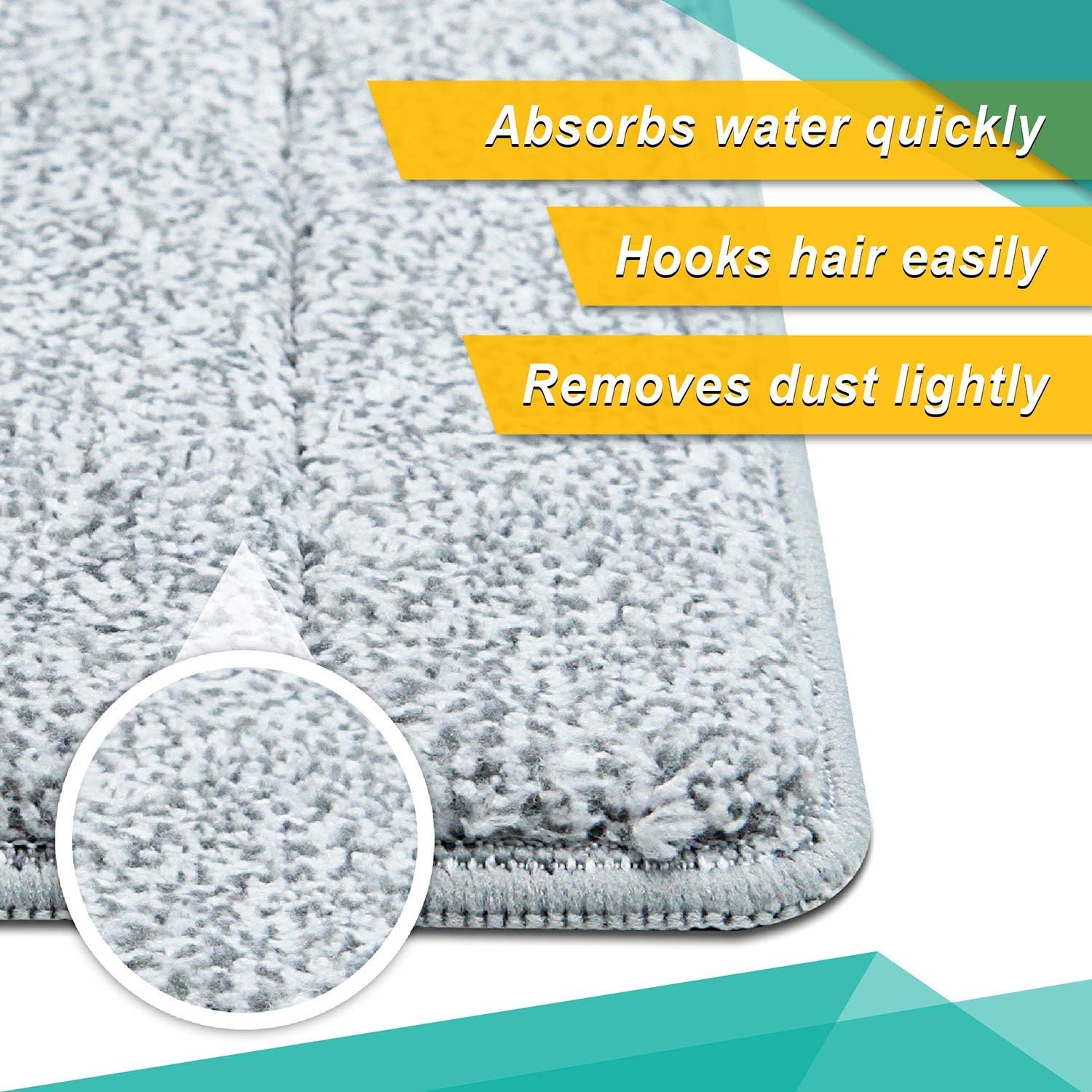 Bulletproof Microfiber Mop Pads - 5 Pack Reusable for Wet Dry Cleaning