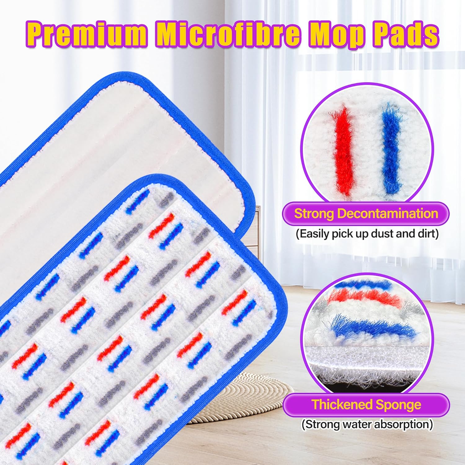FORSPEEDER 8 Pack Reusable Mop Pads for Swiffer Power Mop