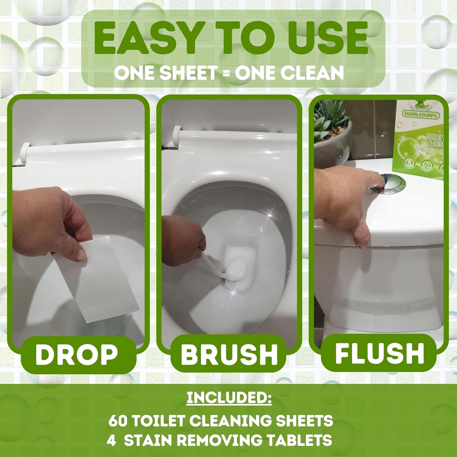 Bubbleburps Toilet Cleaner Sheets Tablets Combo