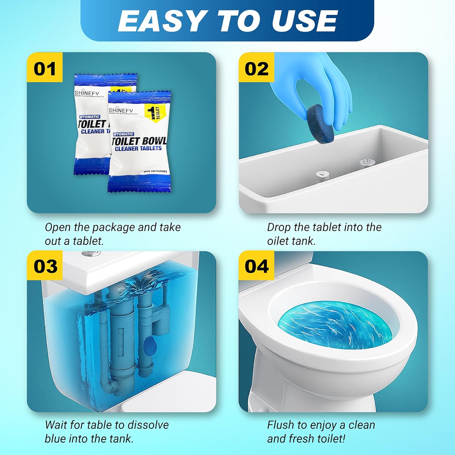 Shinefy Blue Toilet Cleaner Tablets 20 Tabs