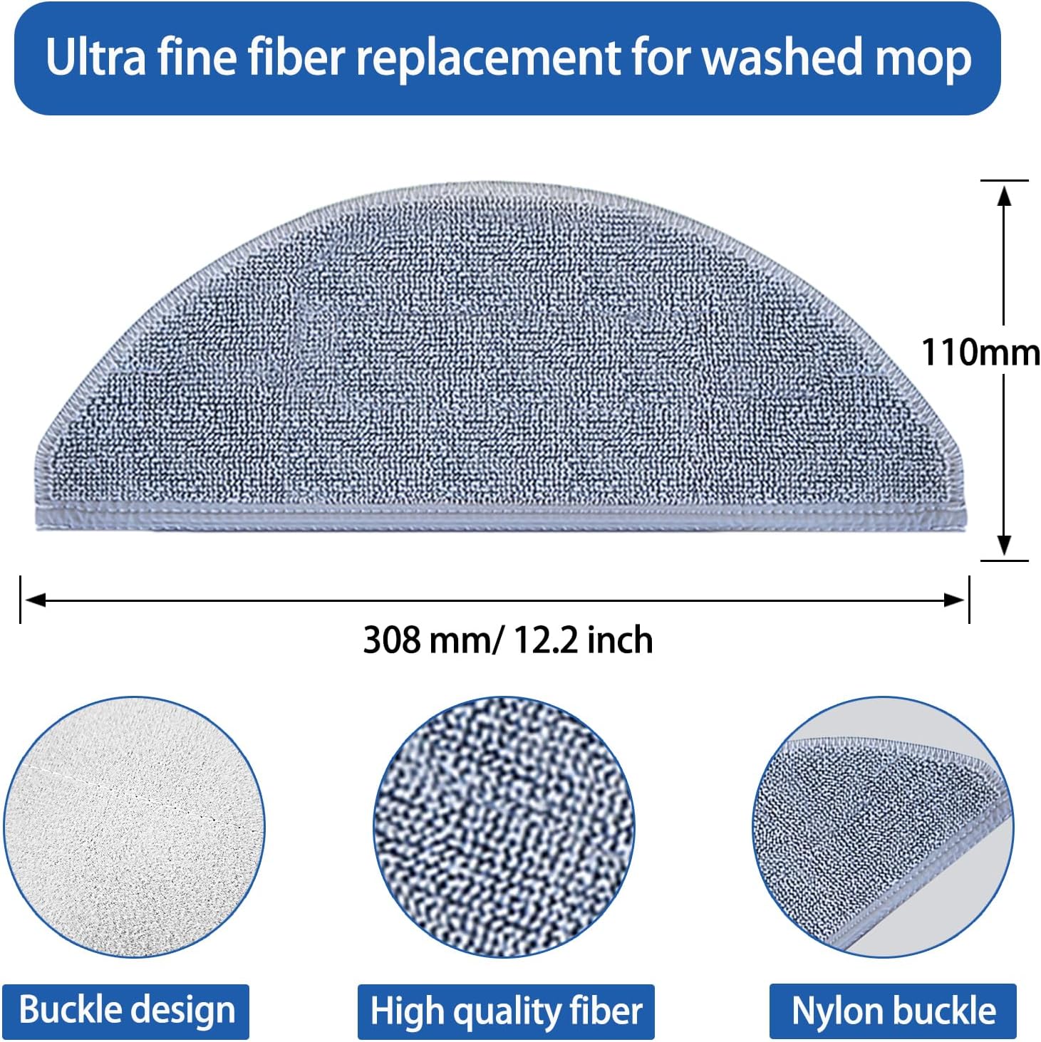8 Pack Roborock Q10 Mop Cloth Replacement Pads