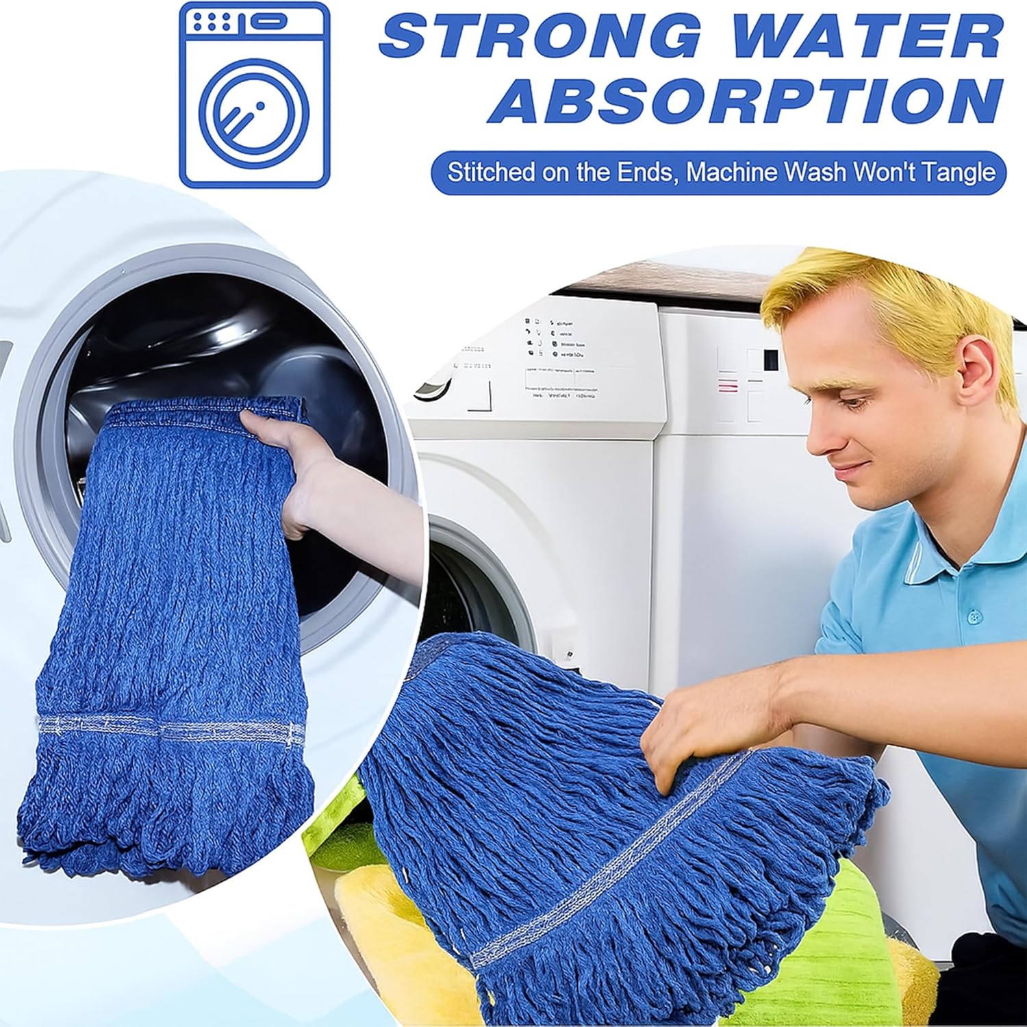 10 PCS Heavy Duty Blue Mop Head Refills