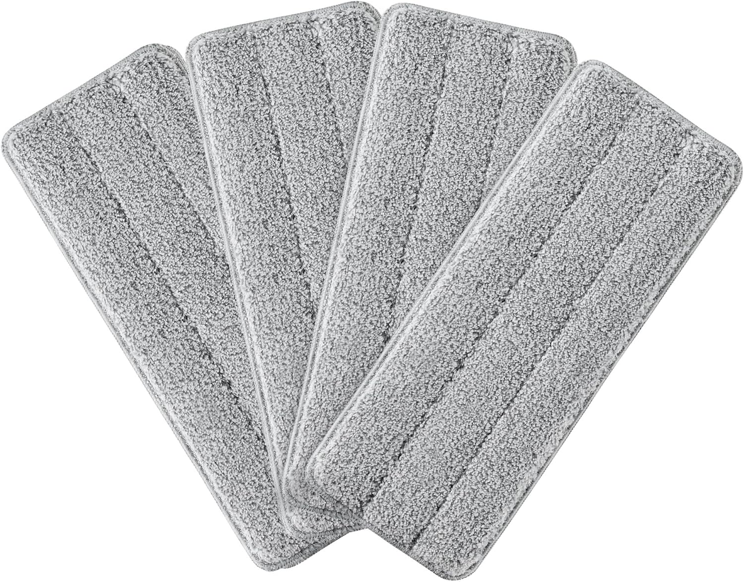 BOSHENG 13-Inch Flat Mop Pads - Grey Reusable Pack of 4