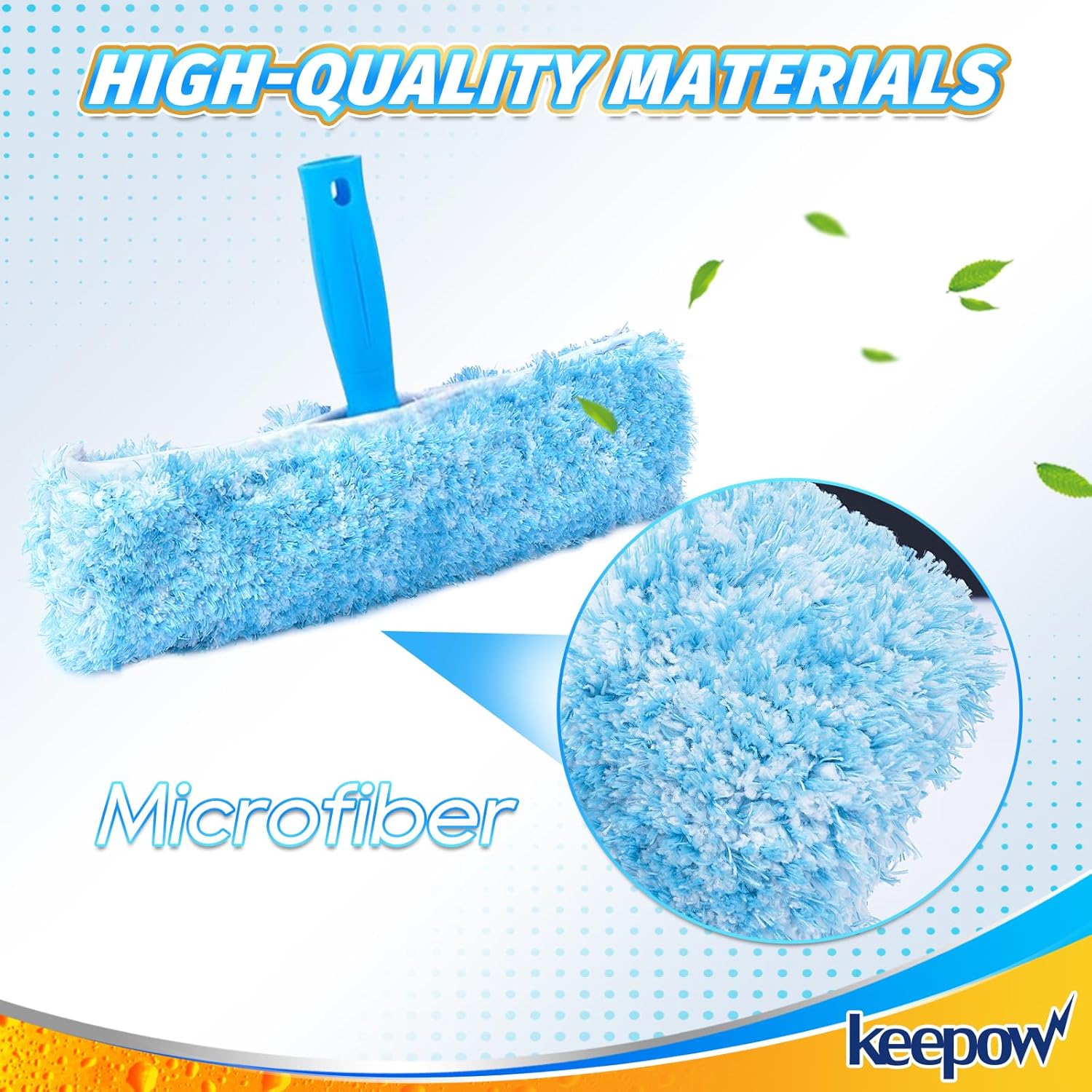 KEEPOW 10 Inch Microfiber Window Scrubber Refill 4 Pack