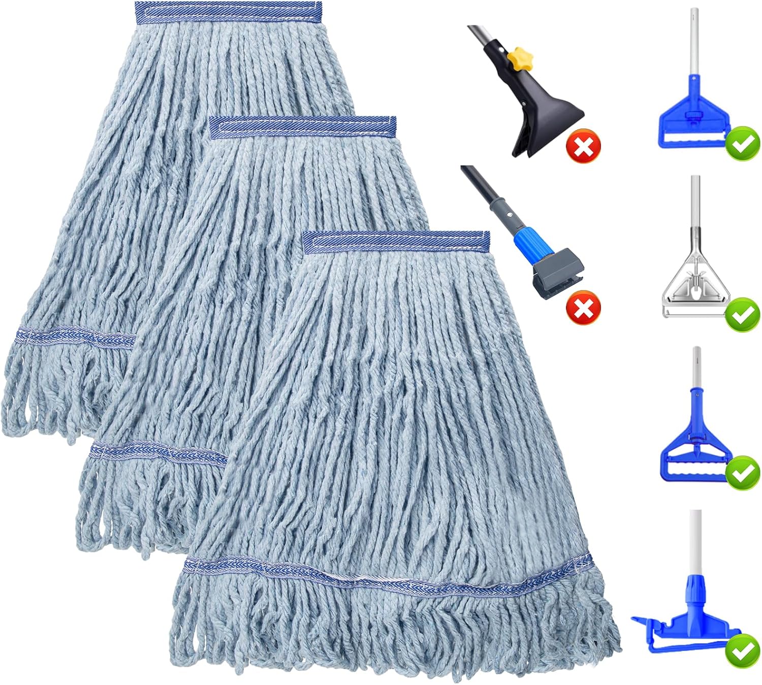 KeFanta 3 Pack Heavy Duty Mop Head Refill
