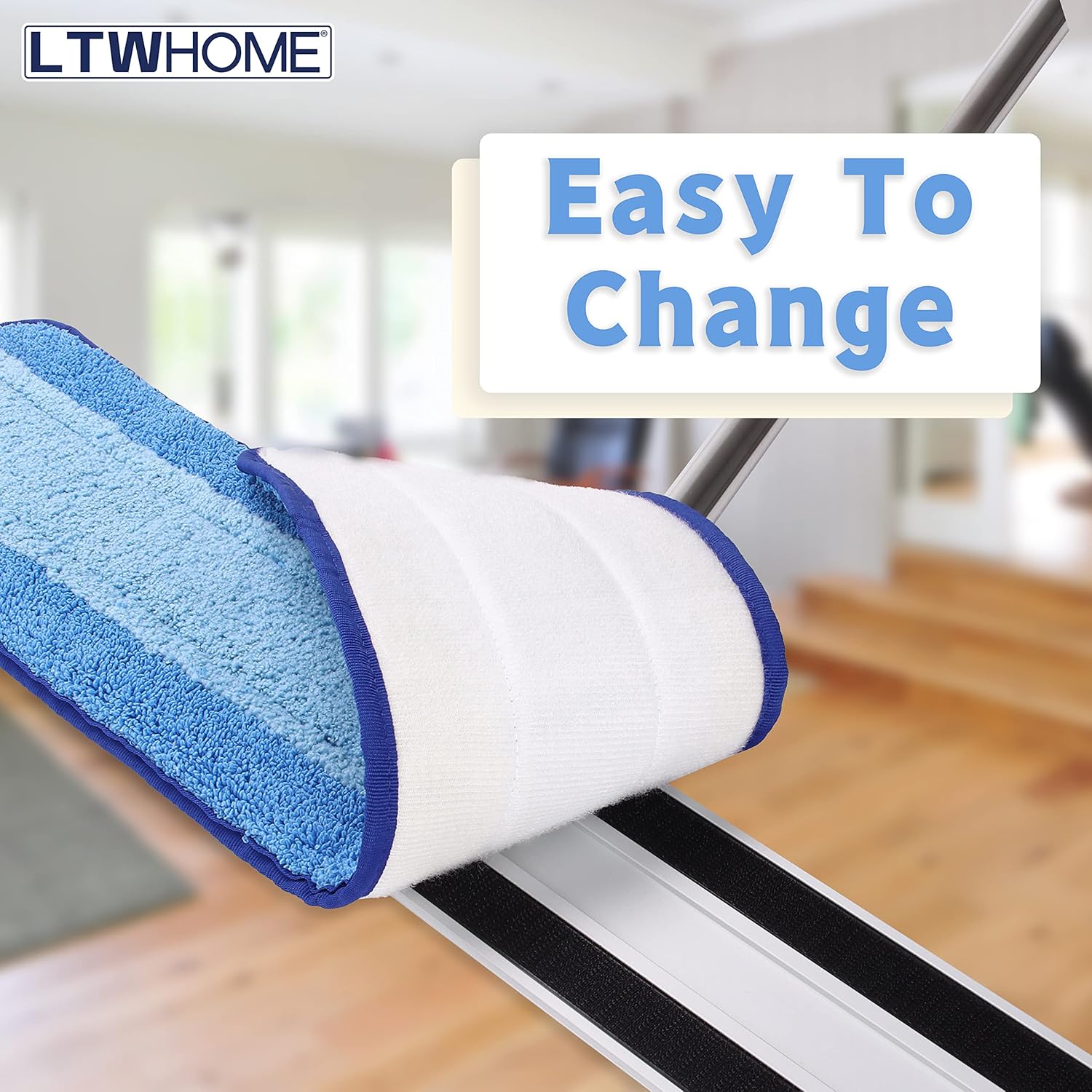 LTWHOME 24 Inch Microfiber Mop Refill Pads Pack of 6