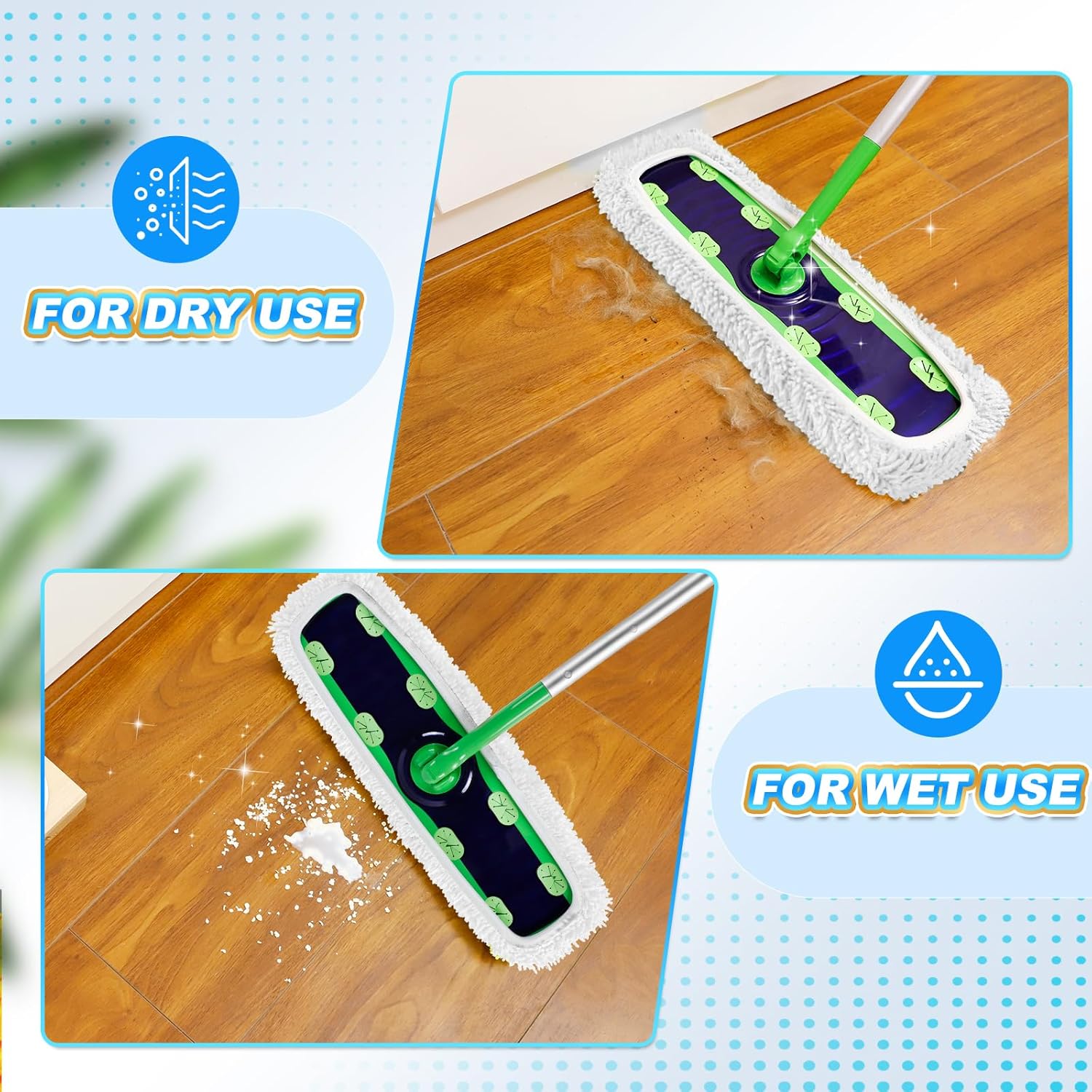 KEEPOW Reusable XL Mop Pads 4 Pack for Swiffer Sweeper XL
