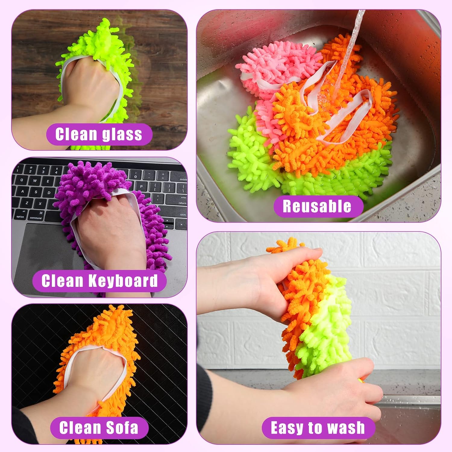 Xtinmee 30 Pairs Mop Slippers 6 Color