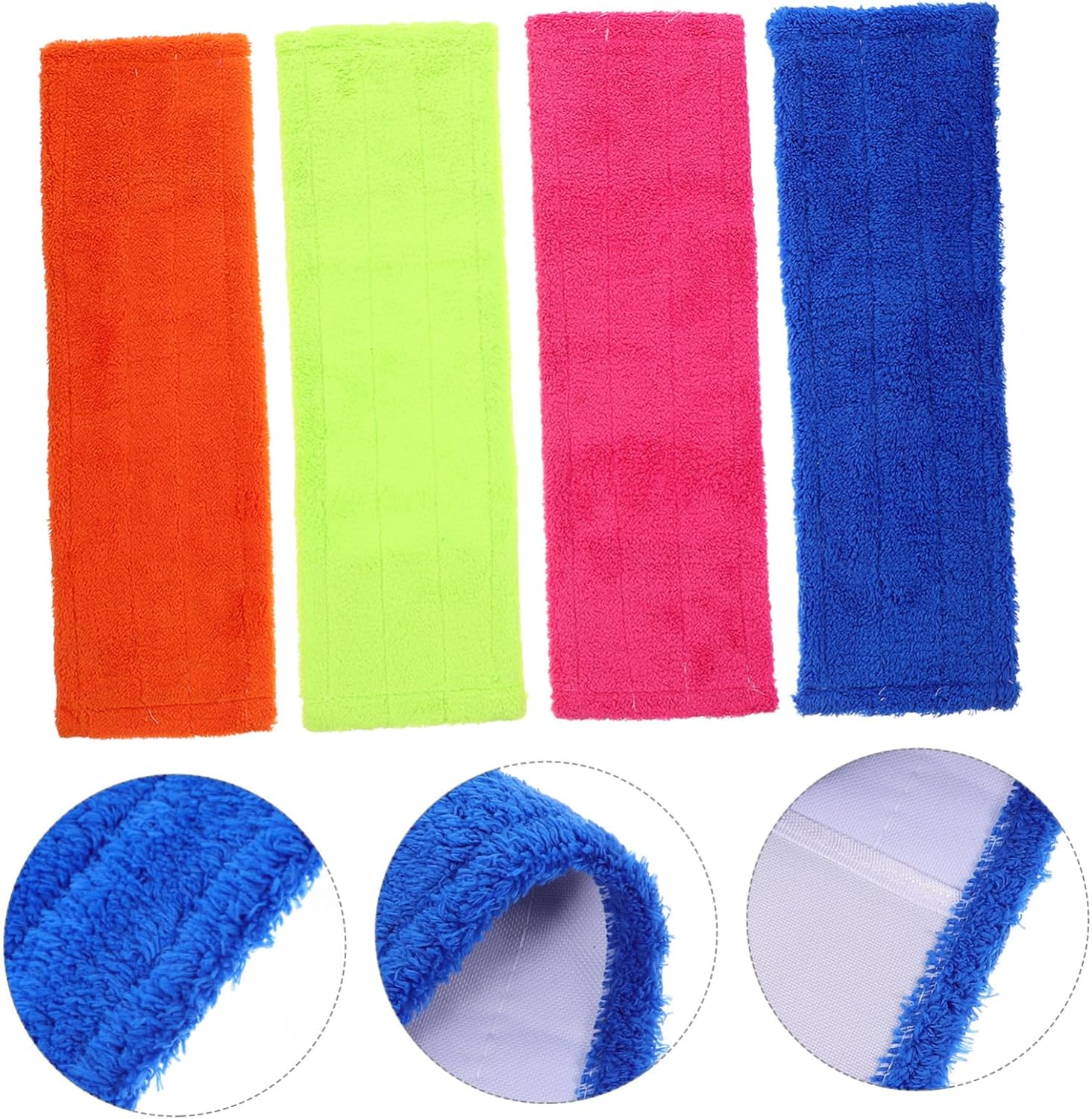 4PCS Coral Fleece Mop Pads Washable Replacement