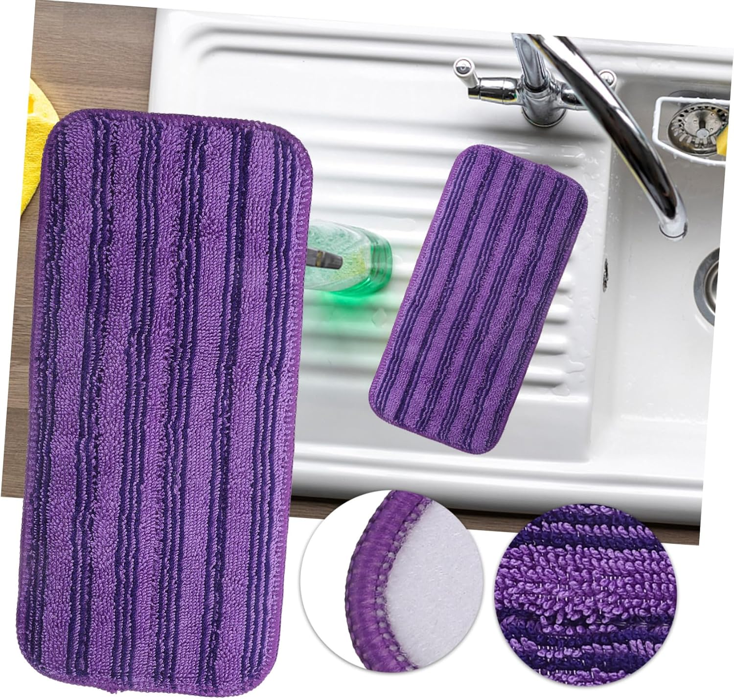 2pcs Microfiber Mop Pad Refill Washable