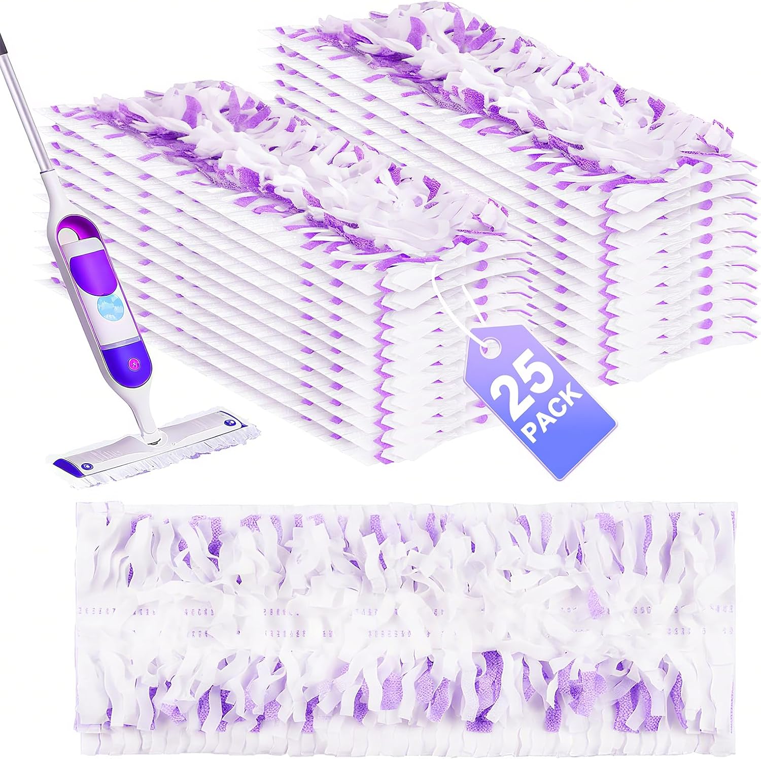 Kamitaly 25 Count Swiffer Power Mop Refills 14-Layer Multi-Surface Replacement Pads