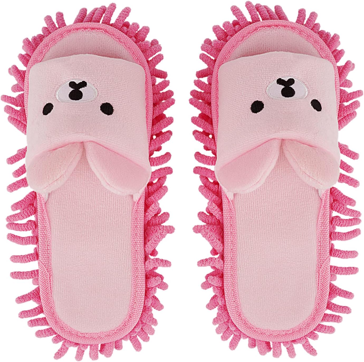 Liitrton Detachable Mop Slippers with Microfiber Chenille Pad Pink