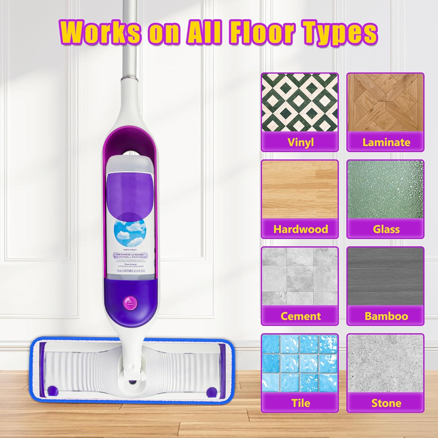 FORSPEEDER 8 Pack Reusable Mop Pads for Swiffer Power Mop
