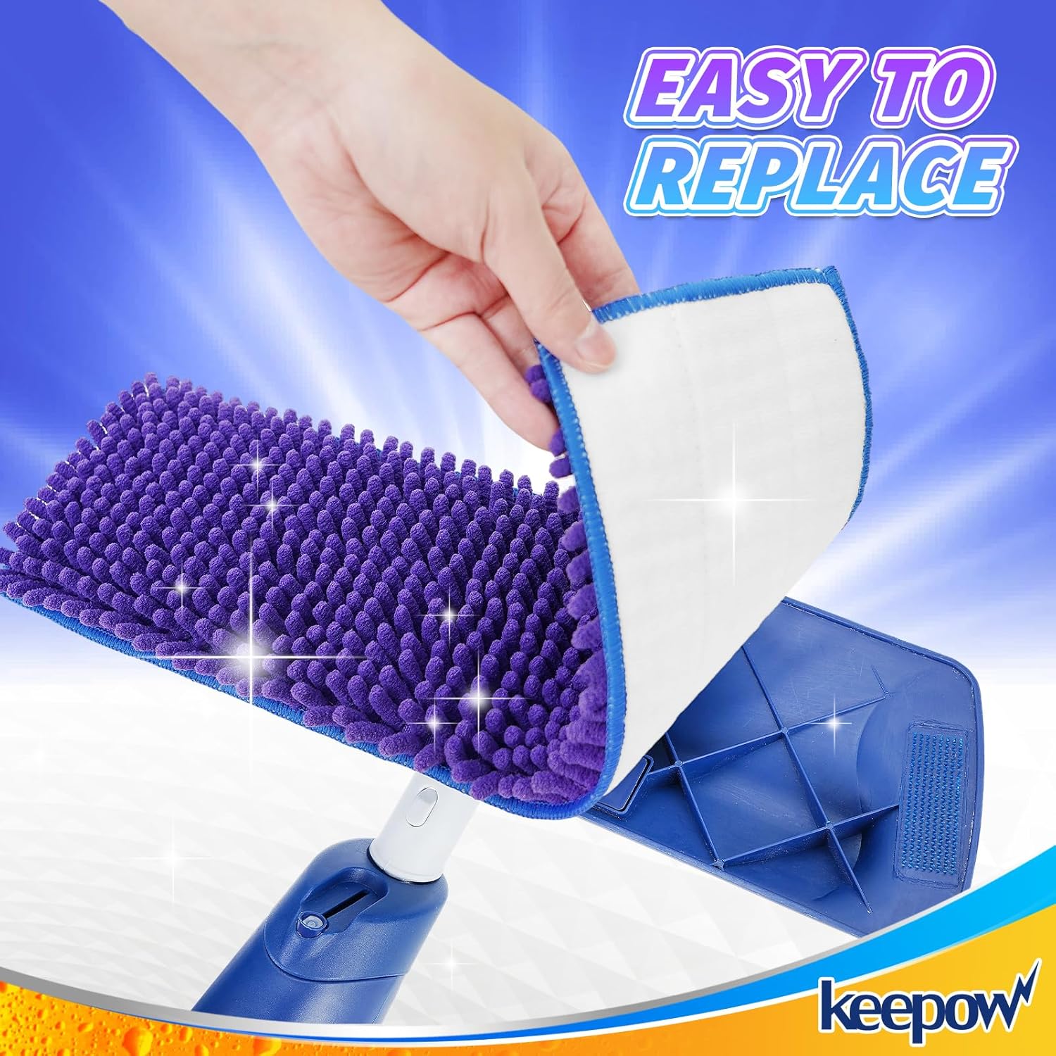 KEEPOW Microfiber Mop Pads 18 Inch 43 Pack Replacement
