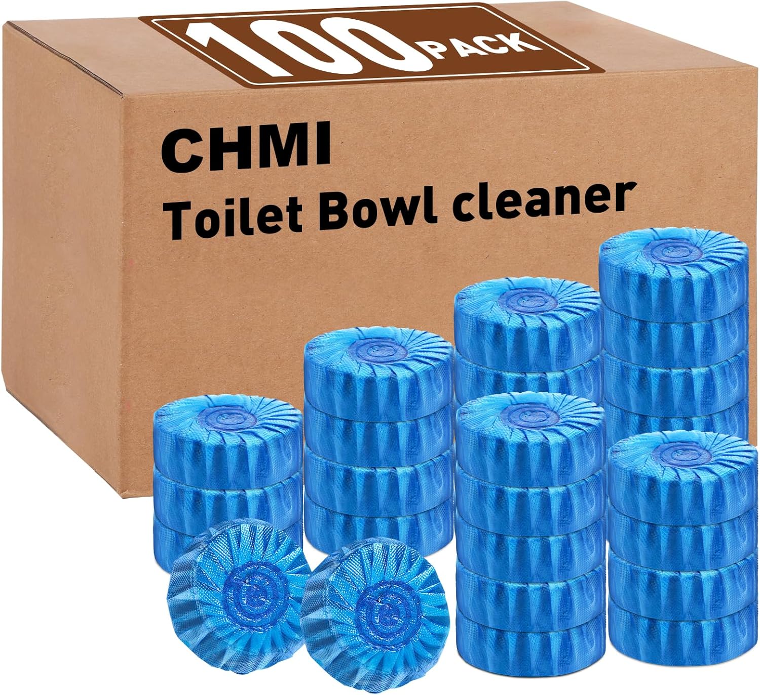 CHMI 100 Pack Toilet Bowl Cleaner Tablets - Blue