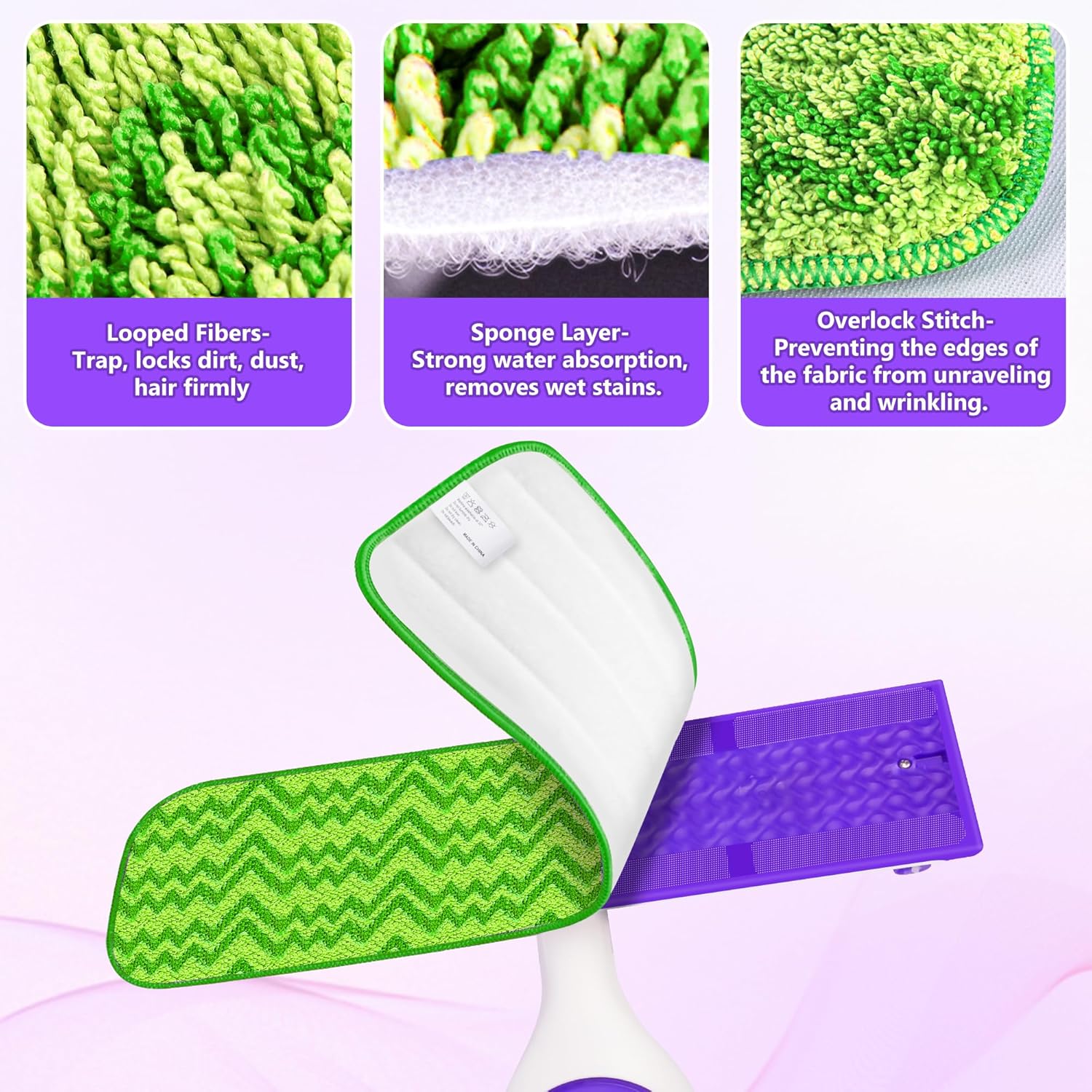 ENSPOWAY Reusable Mop Pads - 6 Pack for Swiffer PowerMop 13 14 15