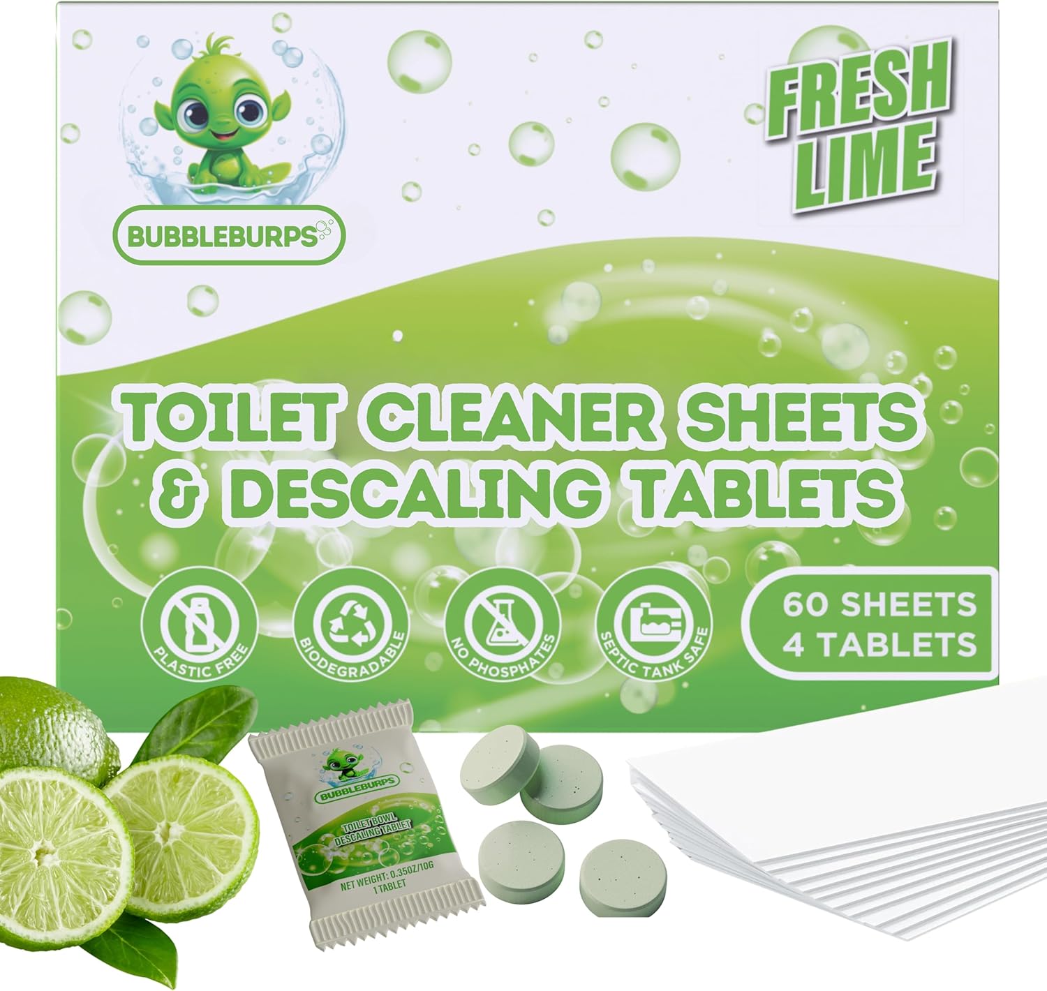 Bubbleburps Toilet Cleaner Sheets Tablets Combo