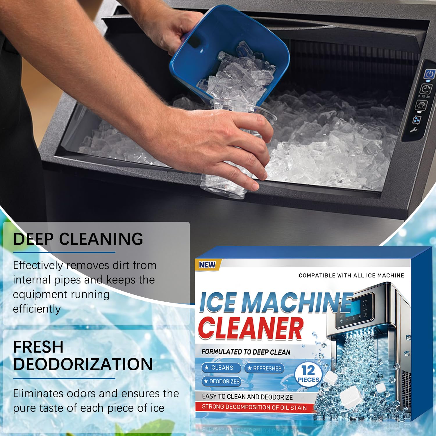 iaredon Ice Maker Descaler Cleaner Tablets 12 Pack