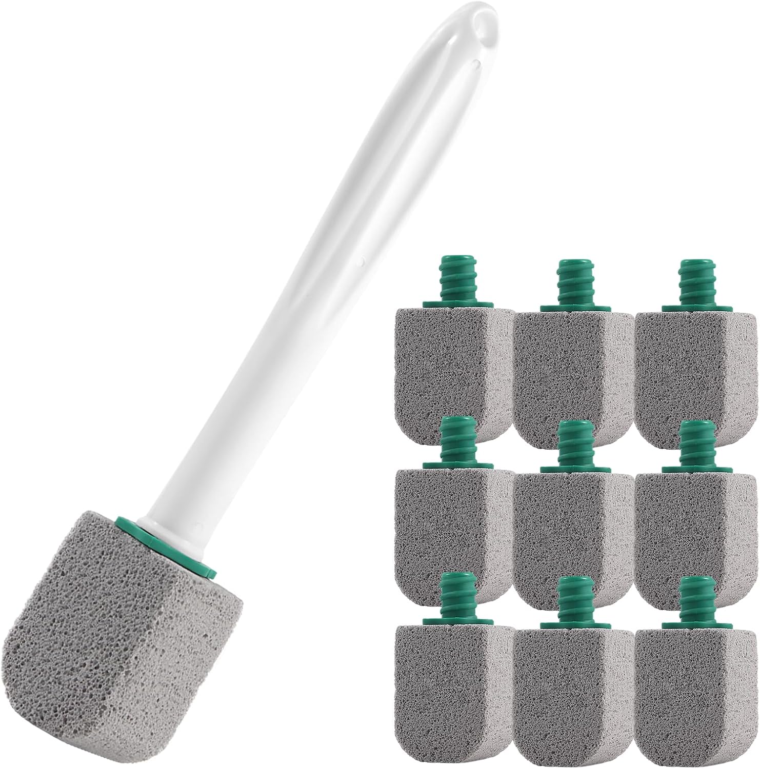 Pumice Stone Toilet Cleaner with Long Handle and 10 Stones