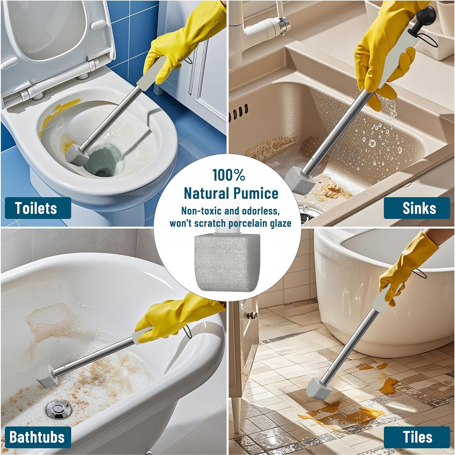 YINGMORE Pumice Stone Toilet Cleaner with Long Handle 1