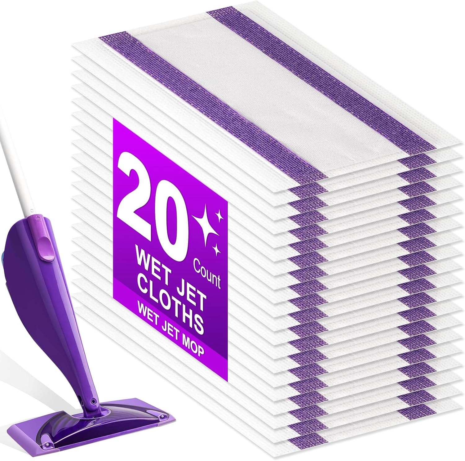 Kusroie 20 Count Wet Jet Mop Pads Refill