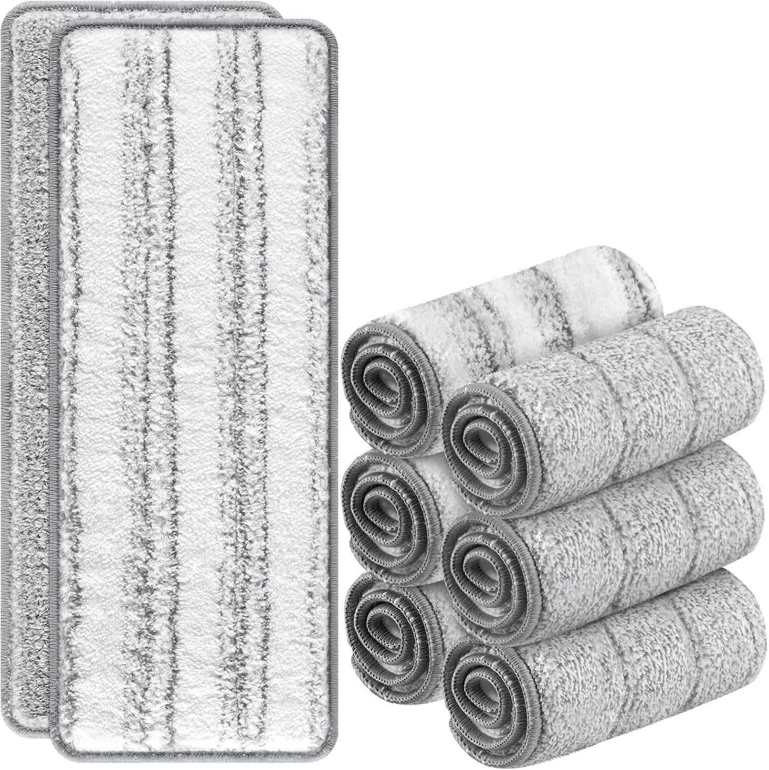 Zeekech Flat Mop Head Replacement Pads 13 X 49 Grey Stripe