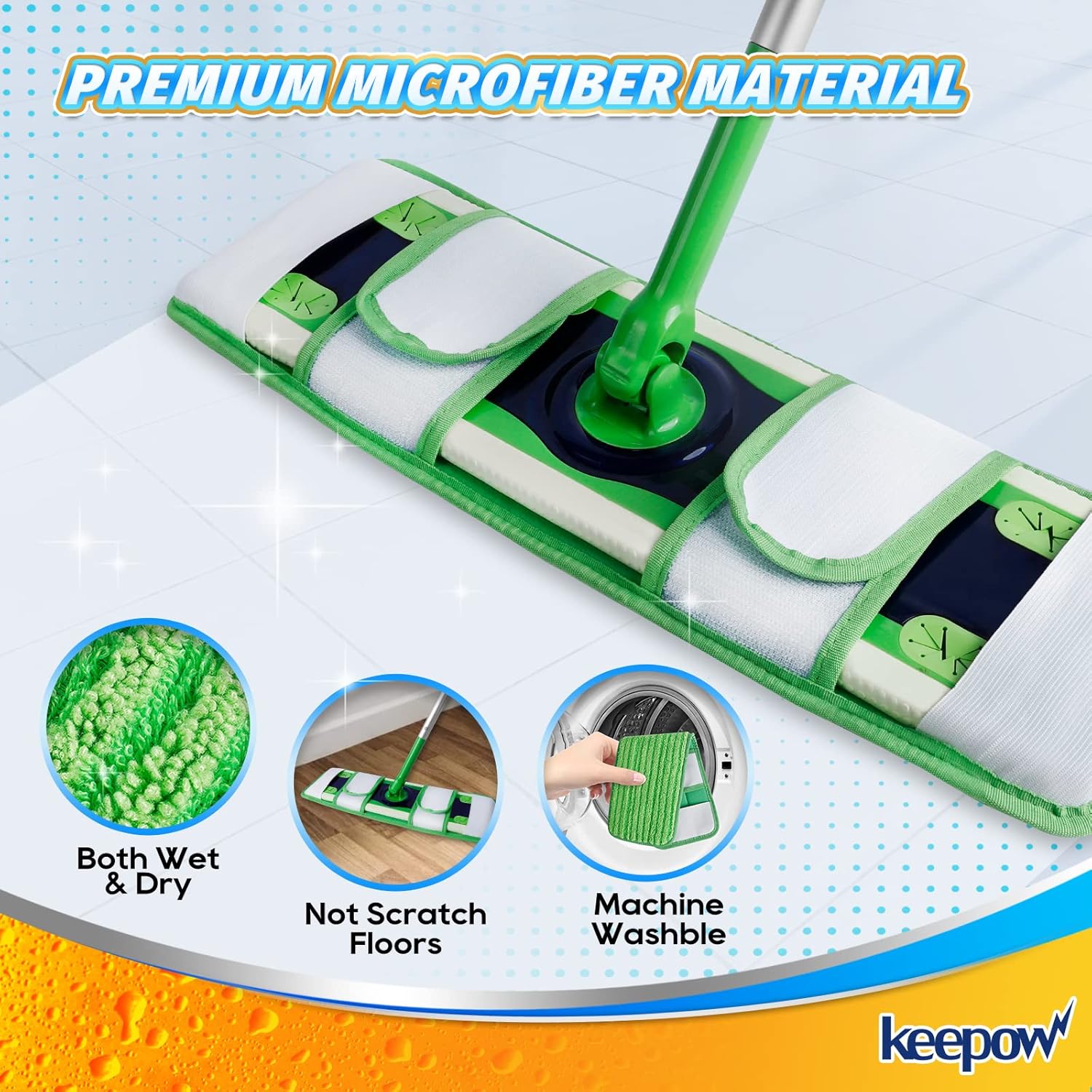KEEPOW XL Wet Pads Refills for Swiffer XL 4 Pack