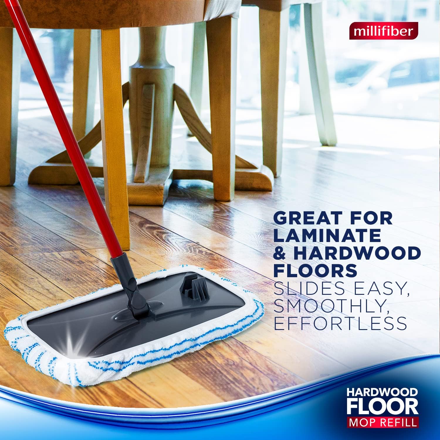 Millifiber Microfiber Mop Refills 15x8 Inches 12-Pack