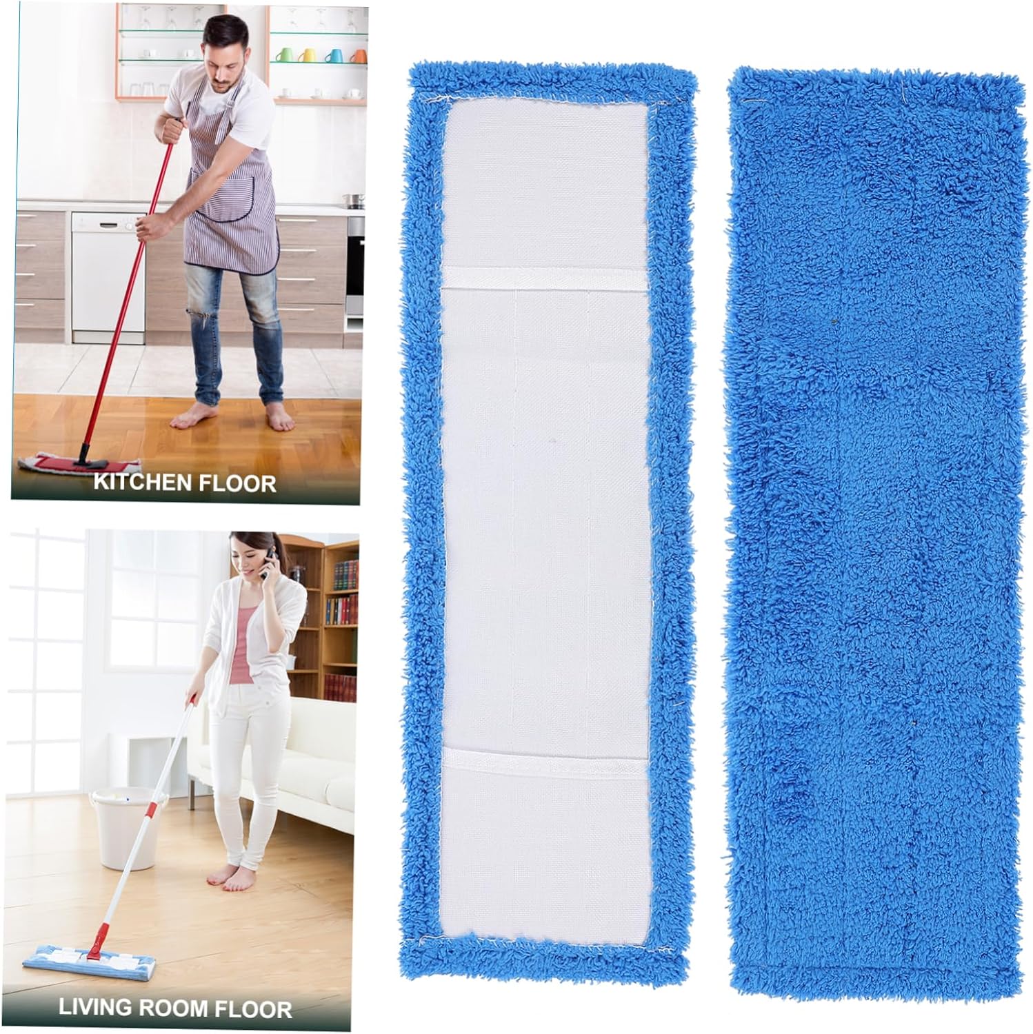 SHERCHPRY Microfiber Mop Head Refill Pads 4-Pack
