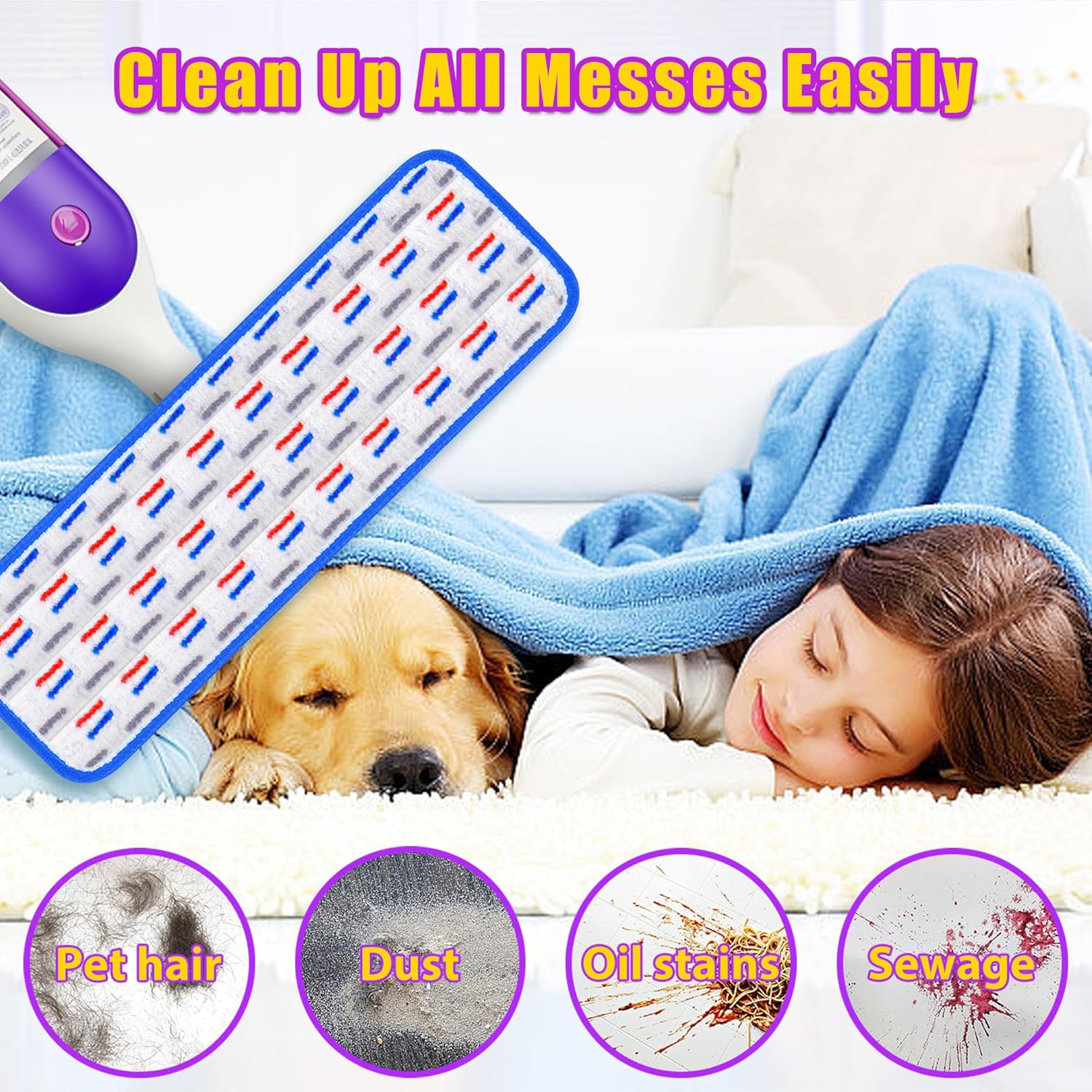 FORSPEEDER 8 Pack Reusable Mop Pads for Swiffer Power Mop