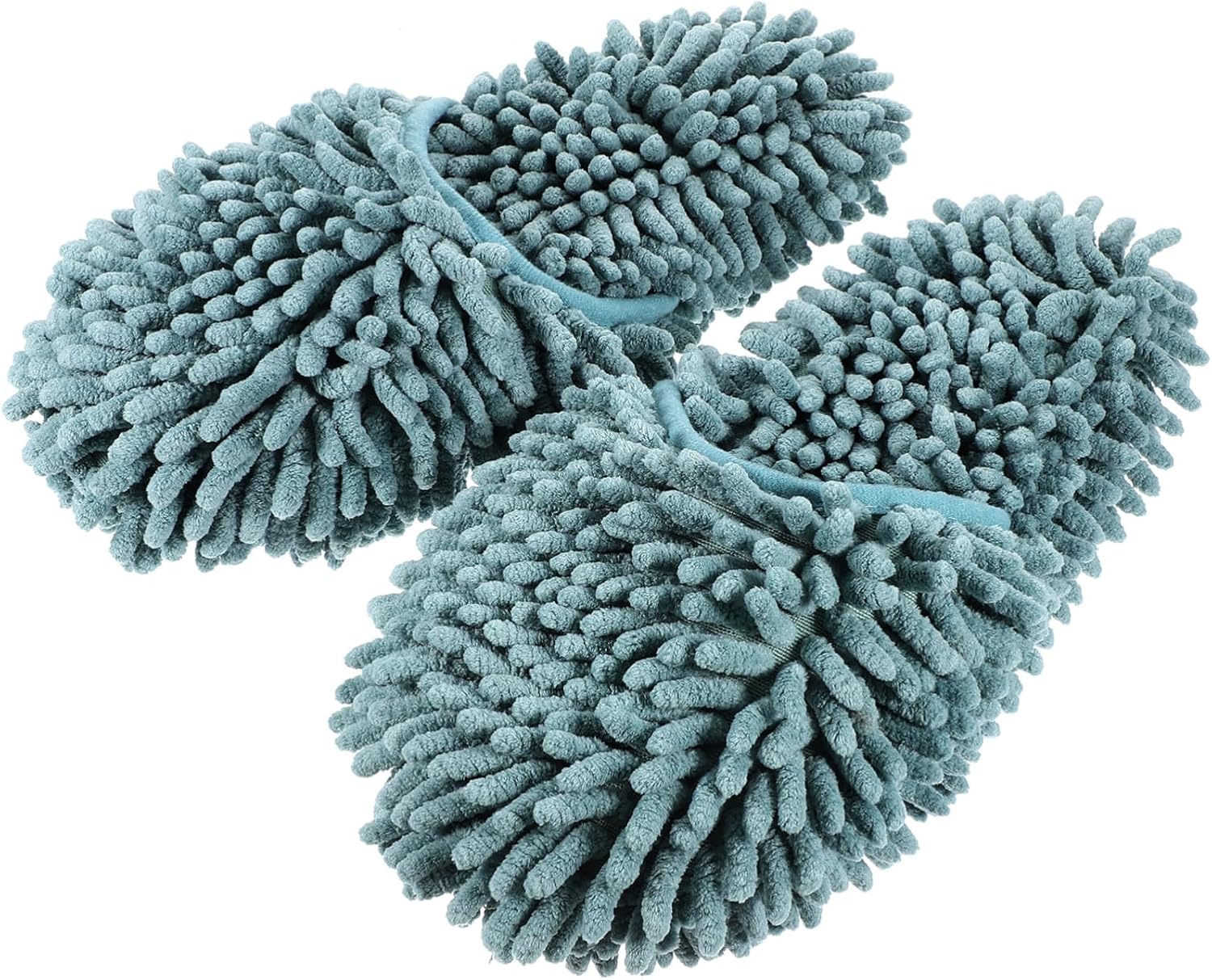 Minkissy 1 Pair Washable Mop Slippers Gray-Green