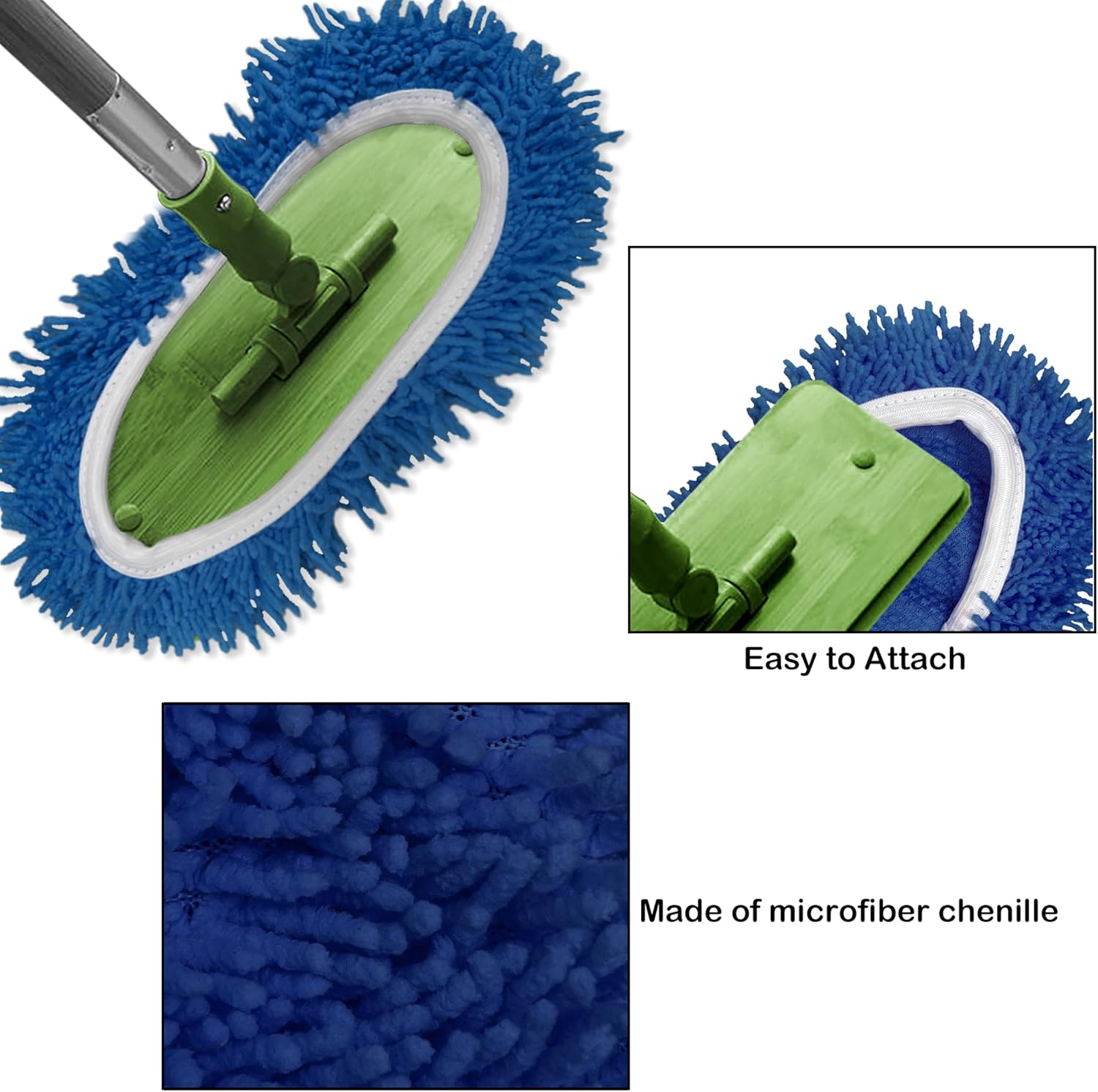 Reusable Microfiber Mop Pads 4 Pack Blue 1
