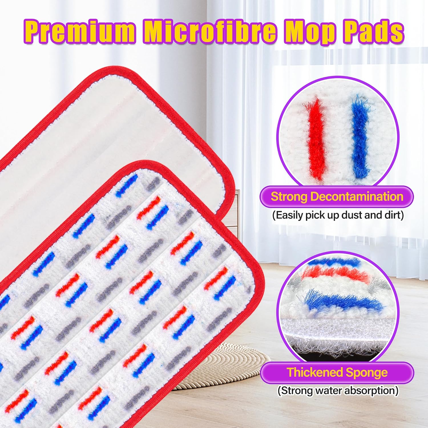 FORSPEEDER 8 Pack Reusable Mop Pads for Swiffer PowerMop 15 Mop Refills