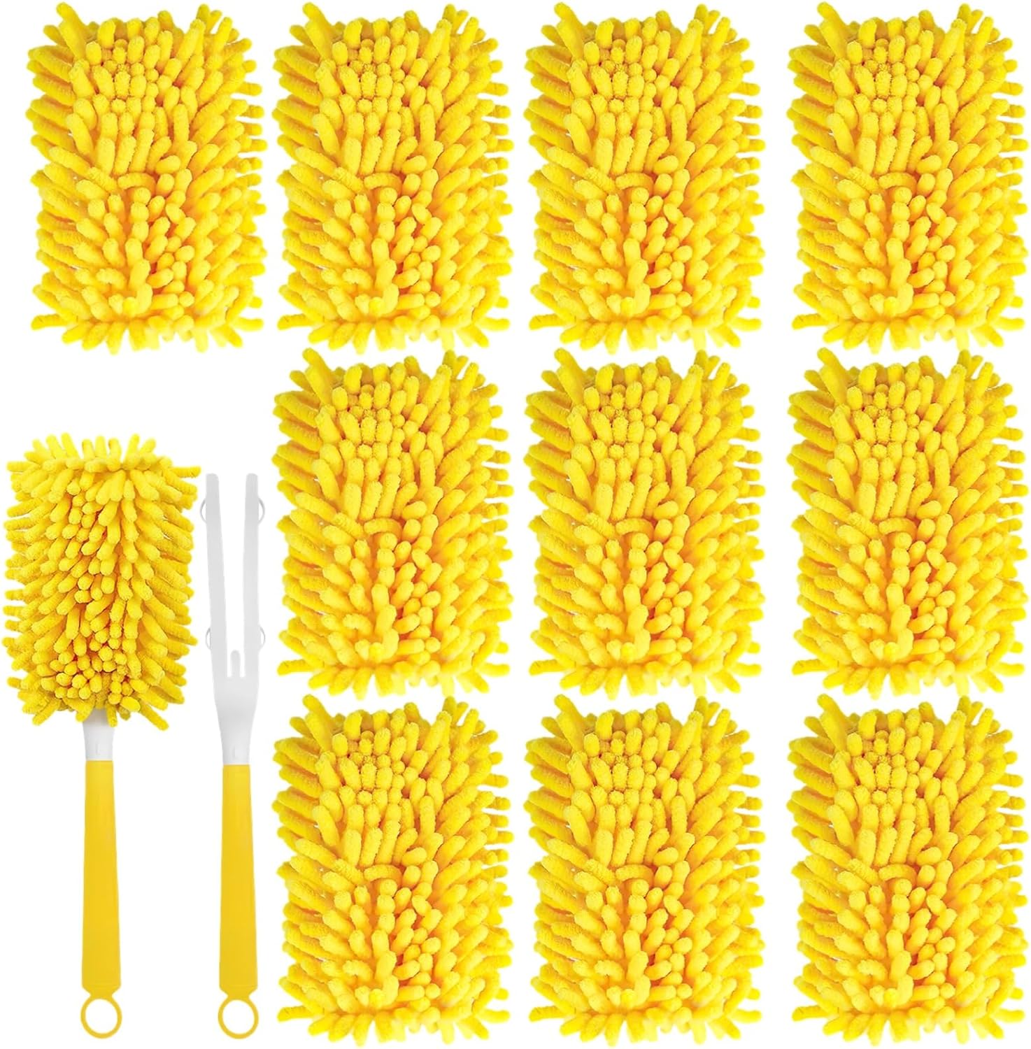 12 Pcs Reusable Duster Refill Set with Handles