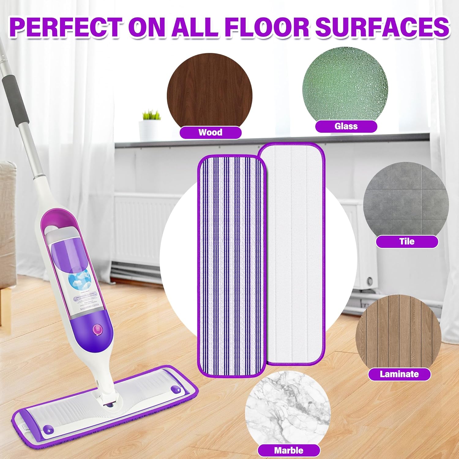 20 Pack Reusable Mop Pads for Swiffer PowerMop