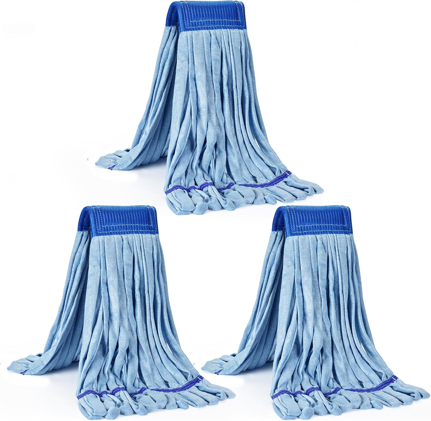 Matthew Cleaning Microfiber Tube Mop Replacement 3-Pack Heavy Duty Blue