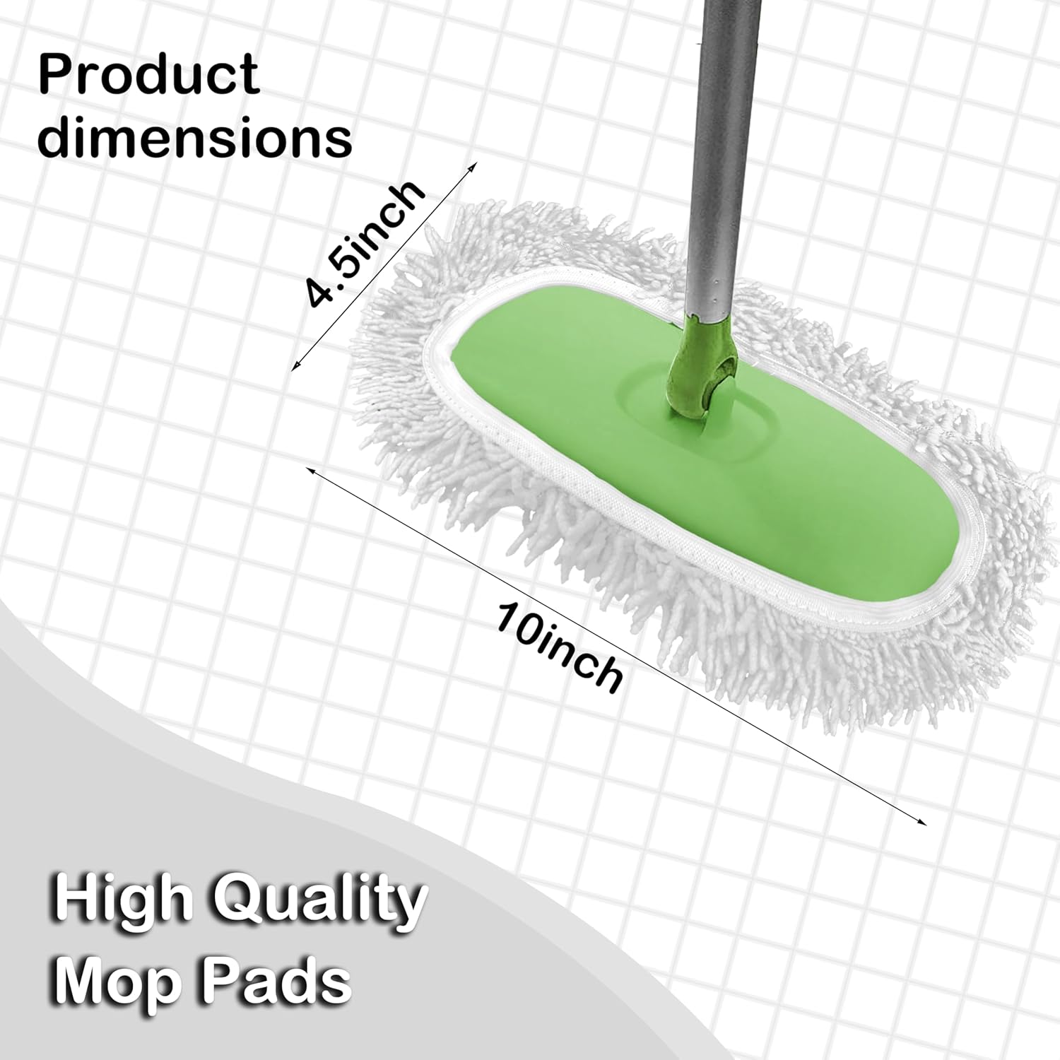 Reusable Microfiber Mop Pads 4 Pack White