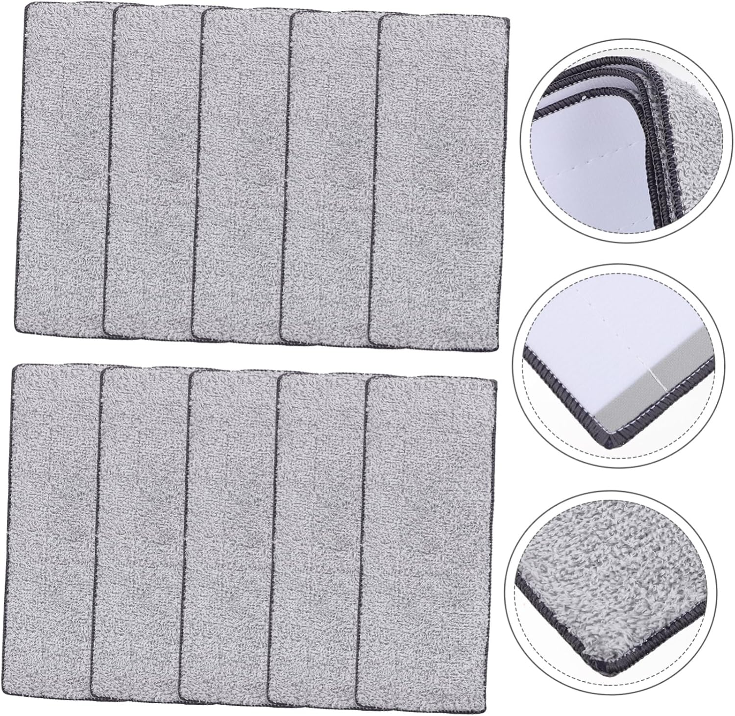 10pcs Reusable Microfiber Mop Pads for Home Cleaning