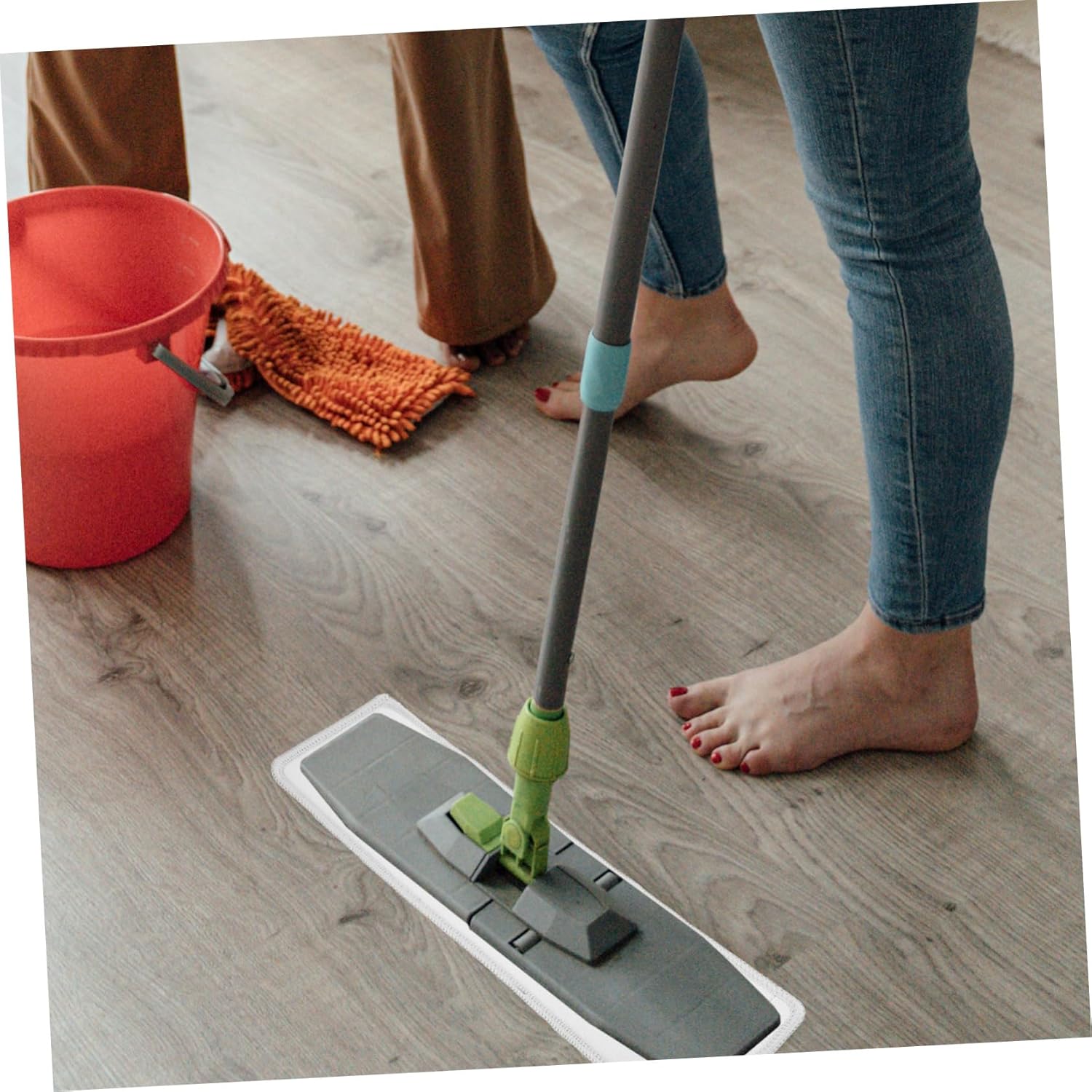 2pcs Reusable Microfiber Mop Pads for Floor Cleaning