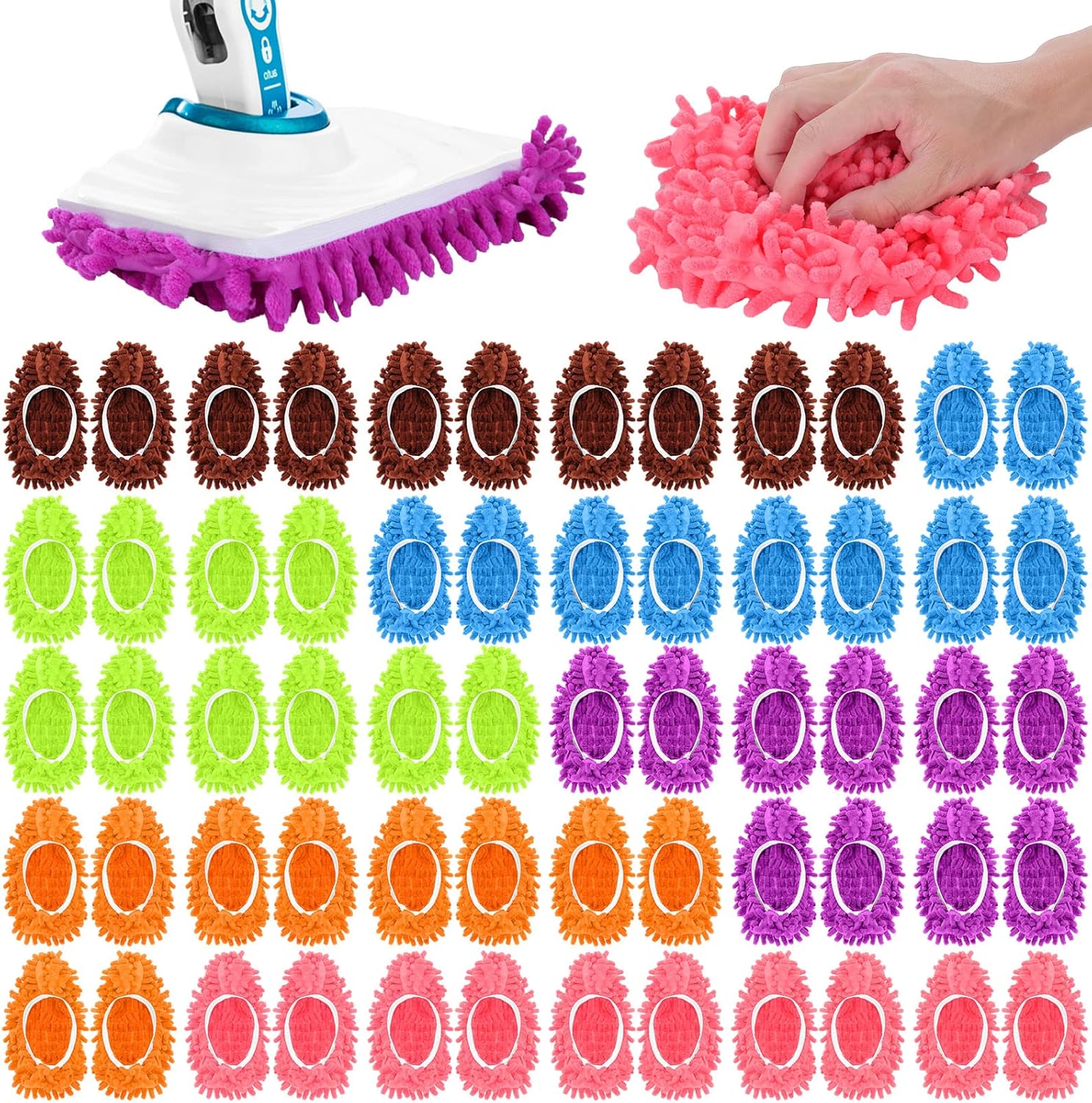 Xtinmee 30 Pairs Mop Slippers 6 Color