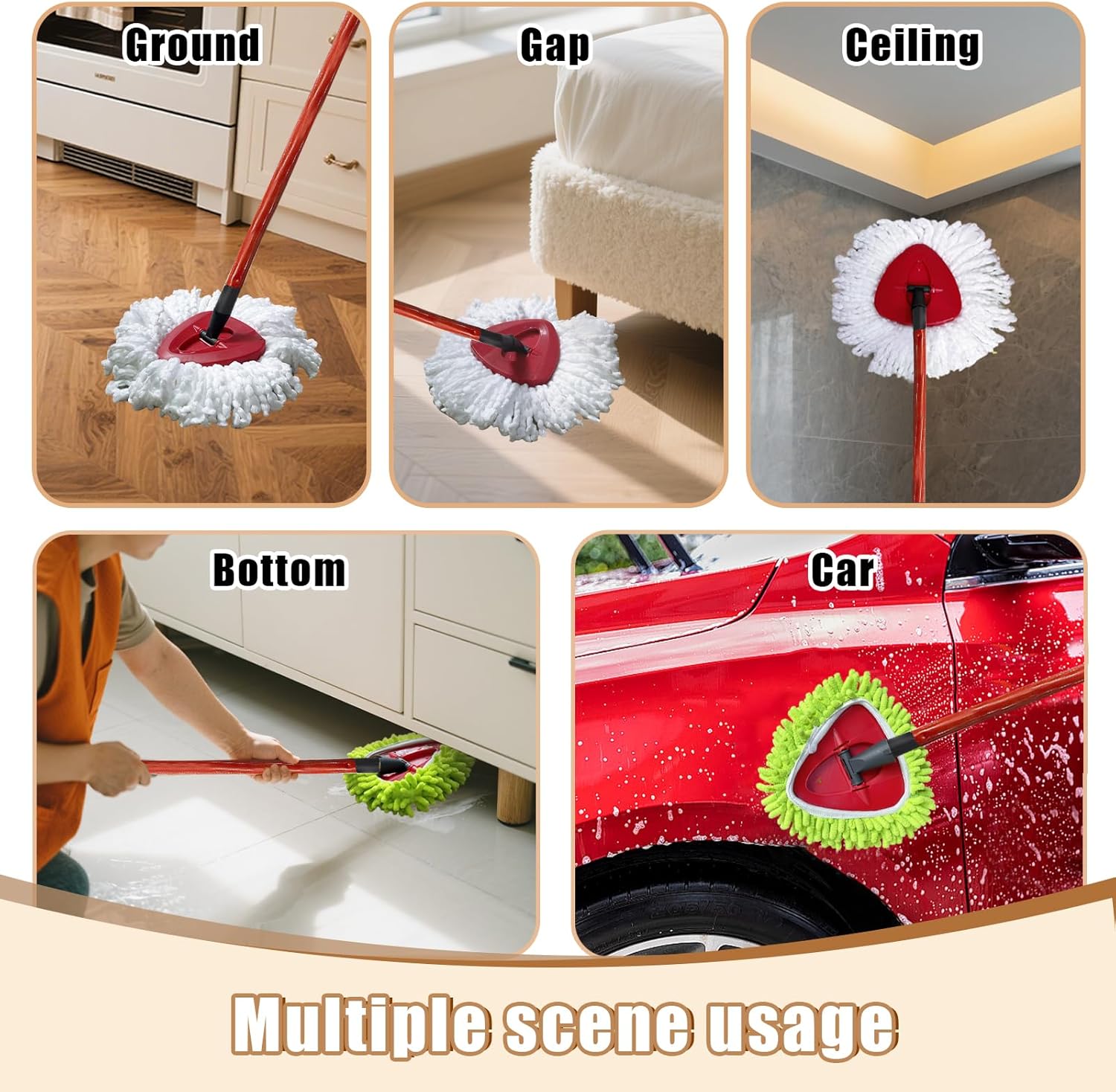 SureOBliss 5PCS Spin Mop Replacement Heads for Ocedar
