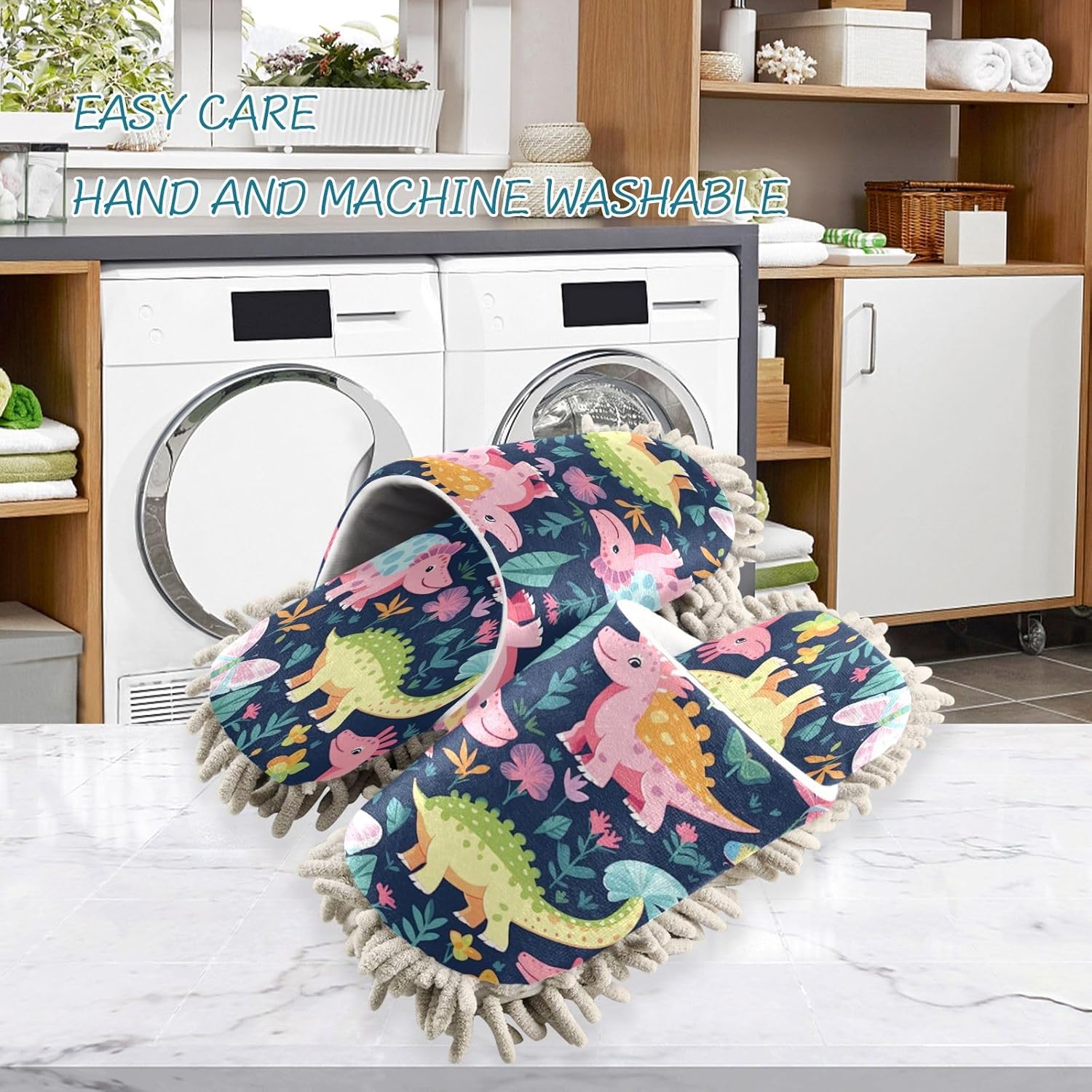 Bulletgxll Mop Slippers for Cleaning - Soft Microfiber Floor Mop Slippers