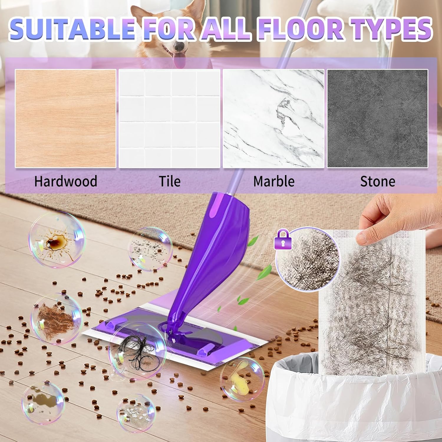Hofosi 40 Count Wet Jet Mop Pad Refills